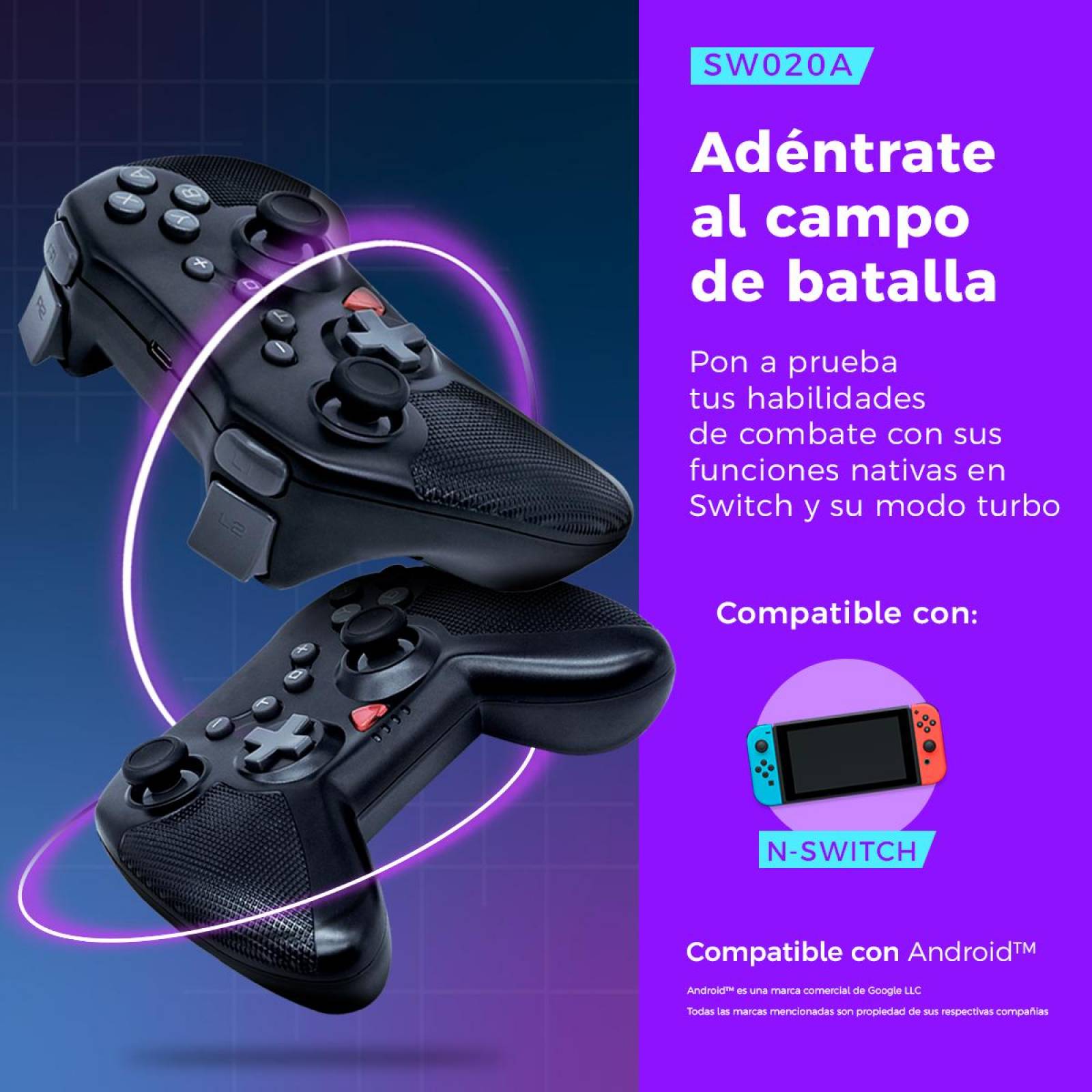 Control BINDEN Ares 020 Gamepad para Nintendo Switch/Android Azul