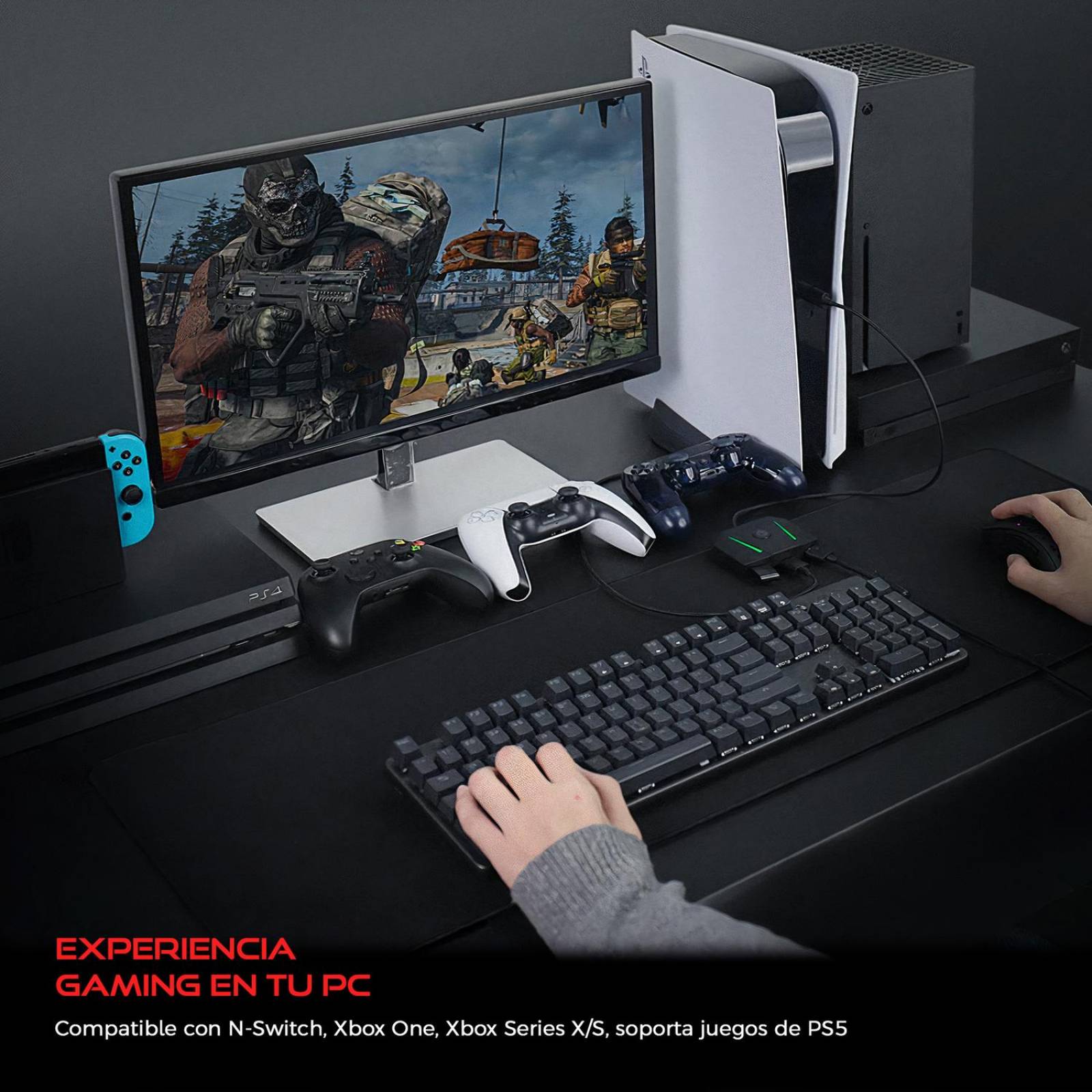 Adaptador Gamer de Teclado y Mouse BINDEN VX2 AimBox para Consolas de Juegos 