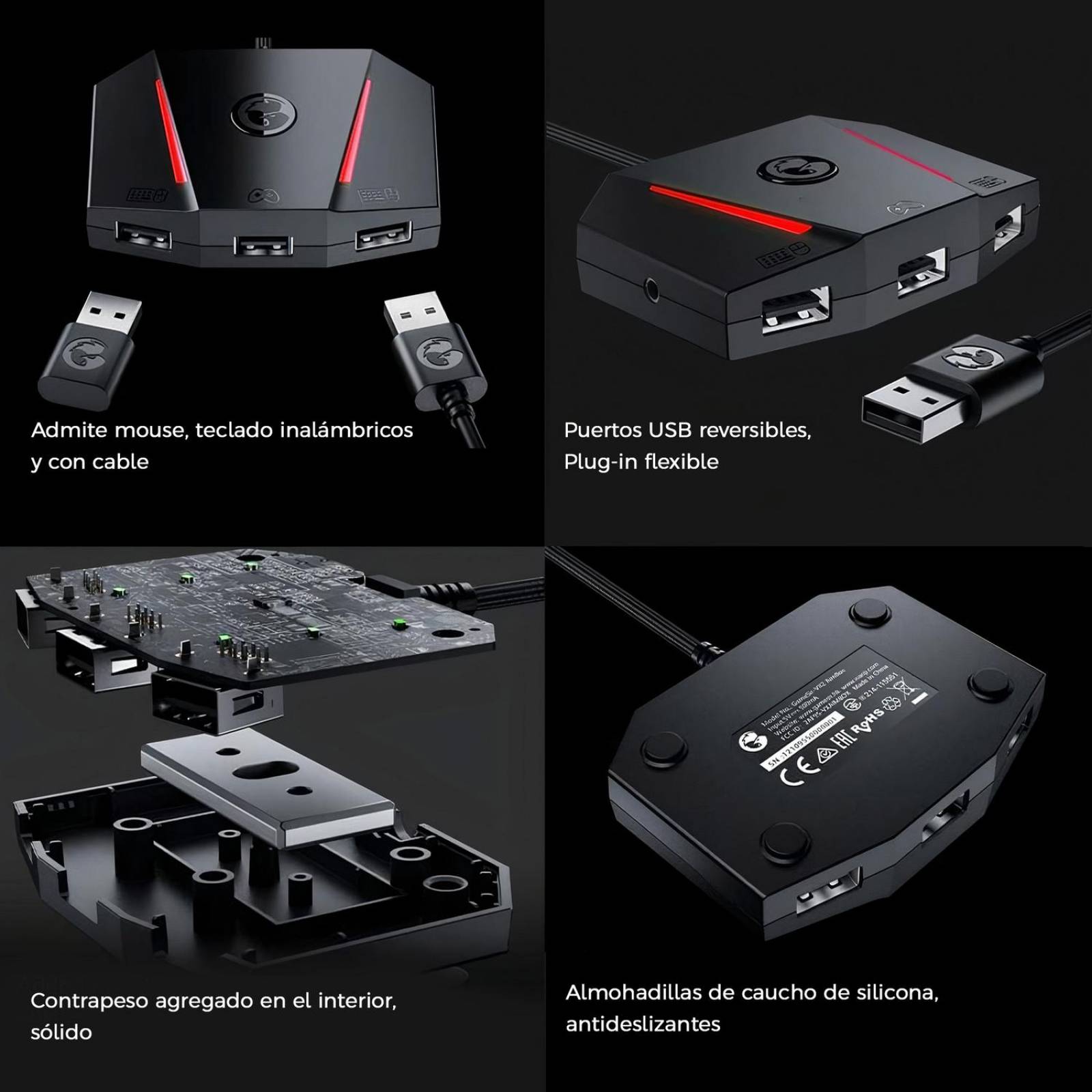Adaptador Gamer de Teclado y Mouse BINDEN VX2 AimBox para Consolas de Juegos 