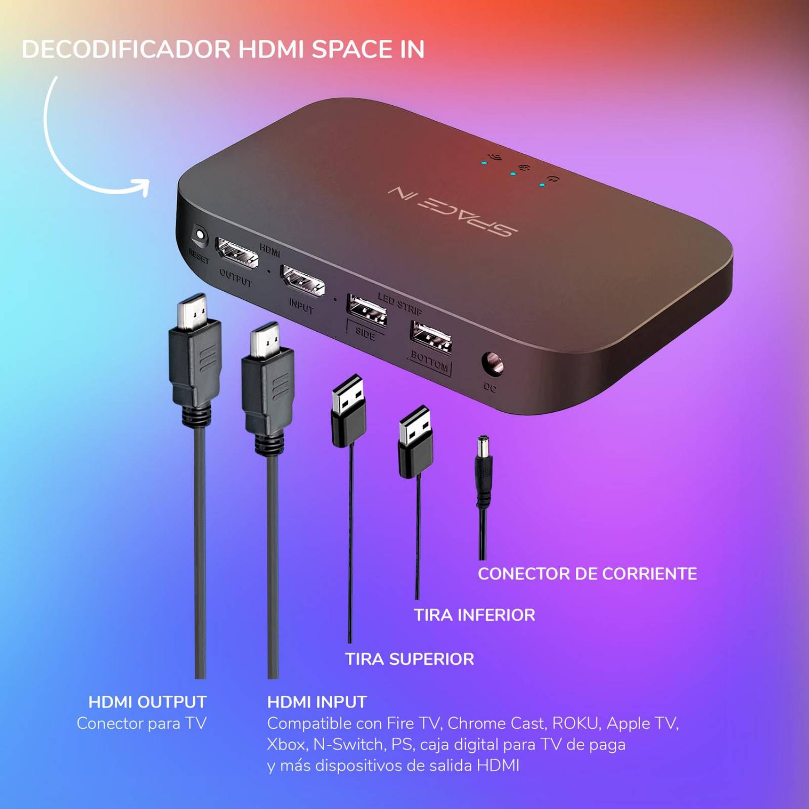 Tira Led Inteligente BINDEN SPACE IN para TV Hasta 90" 