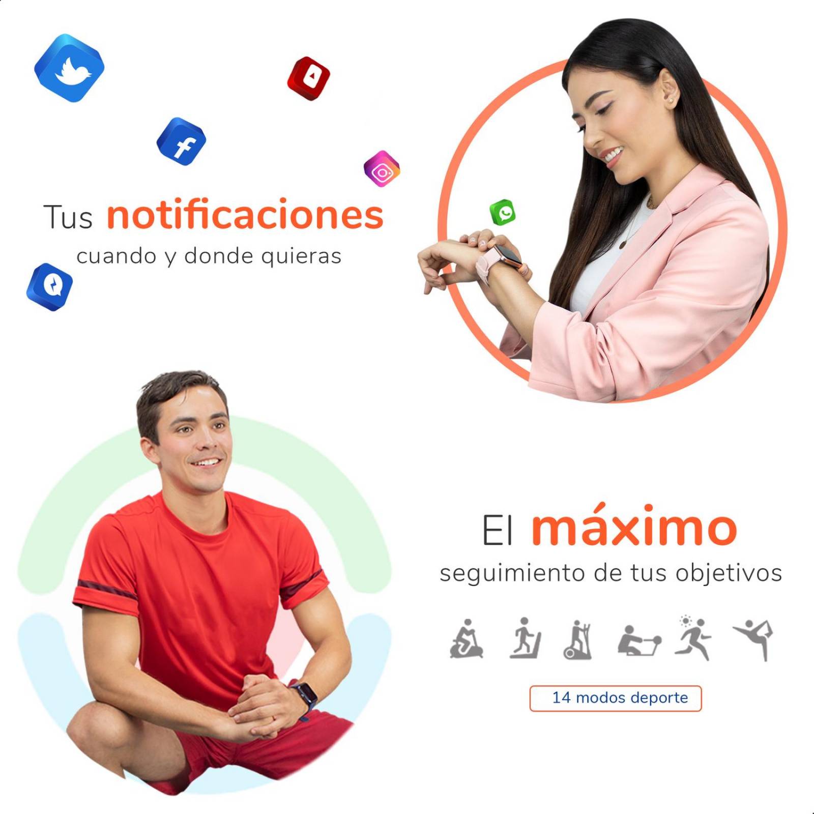 Smartwatch BINDEN ERA Hit Alexa Integrado Salud Deportes Verde y Cobre