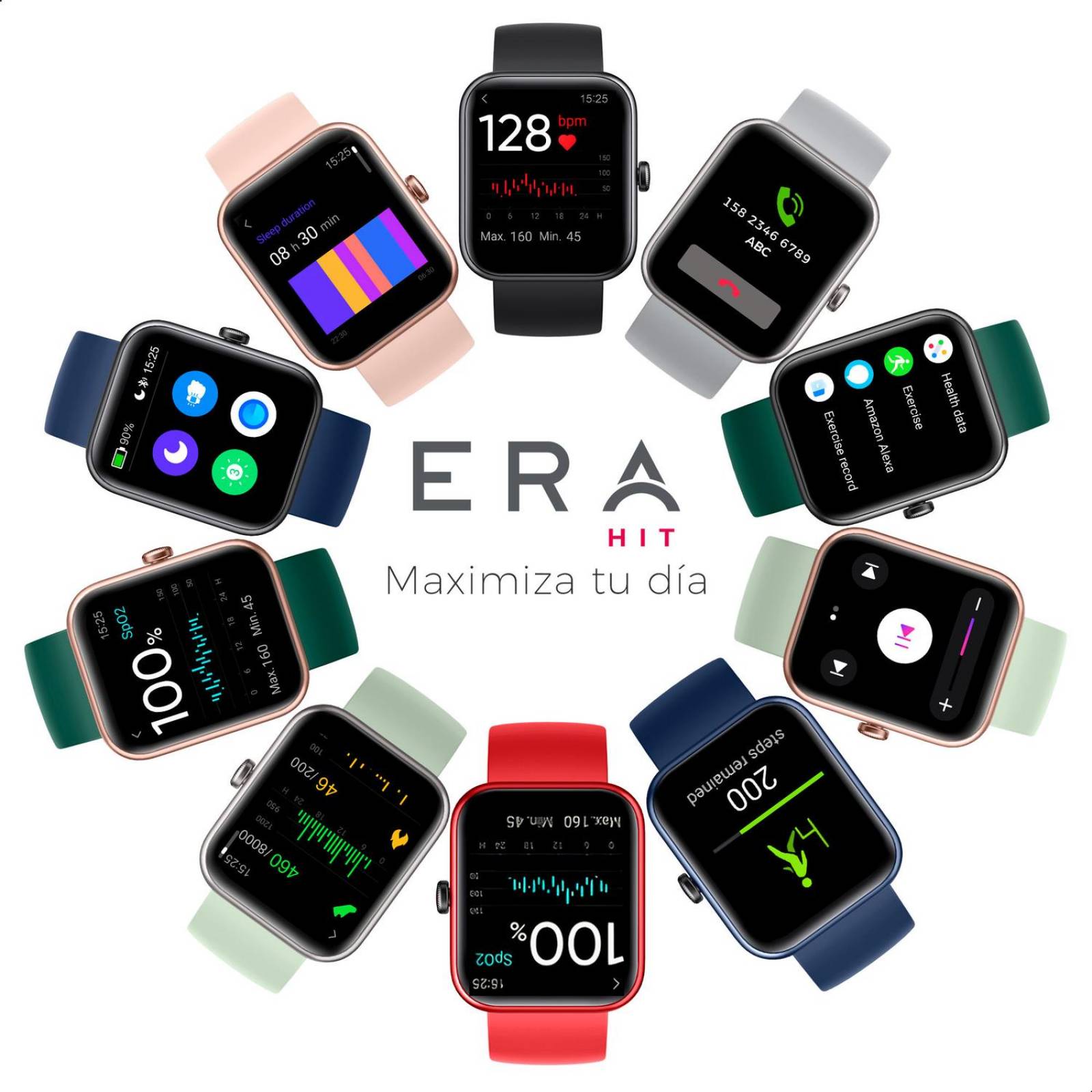 Smartwatch BINDEN ERA Hit Alexa Integrado Salud Deportes Verde y Cobre
