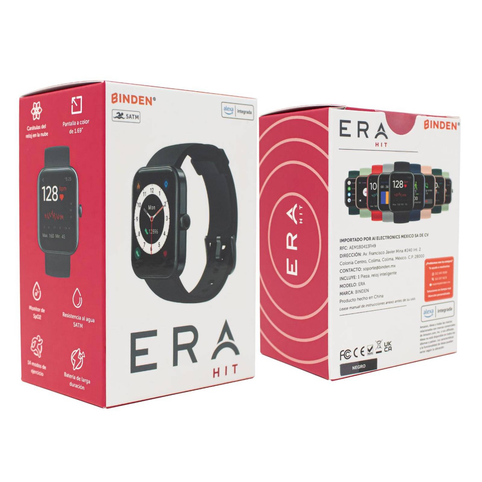 Smartwatch BINDEN ERA Hit Alexa Integrado Salud Deportes Verde y Cobre