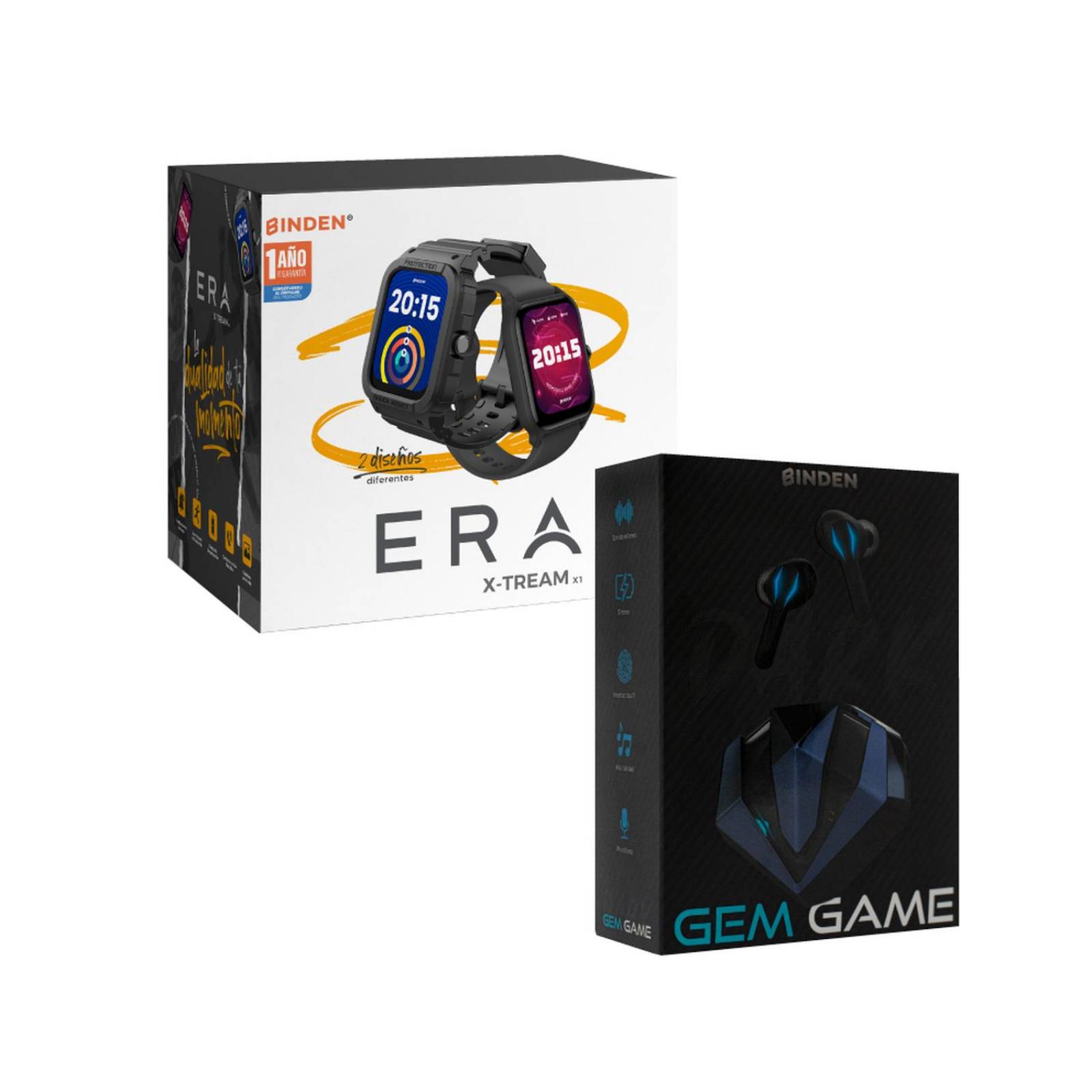 Kit Binden Smartwatch Era Xtream Deportivo + Audífonos Dark GemGame 