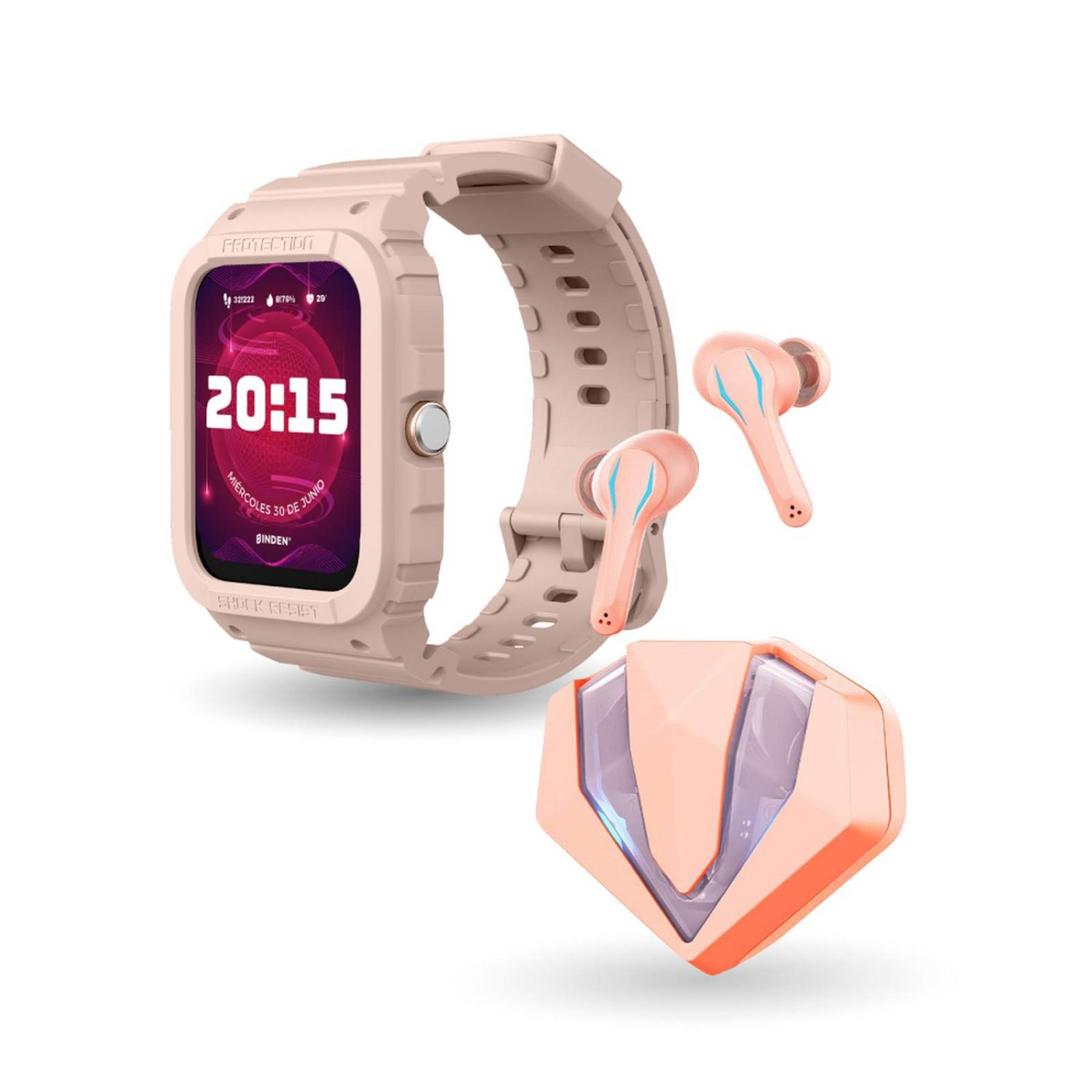Kit Binden Smartwatch Era Xtream Deportivo + Audífonos Dark GemGame 