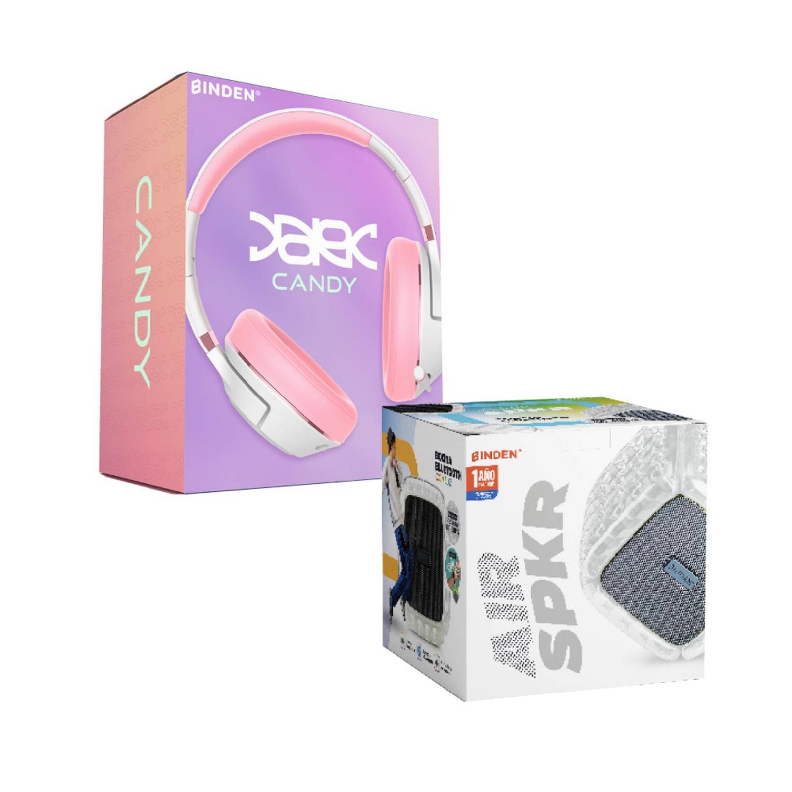 Kit Binden Bocina Anti-golpes Air Spkr + Audifonos Dark Candy. 