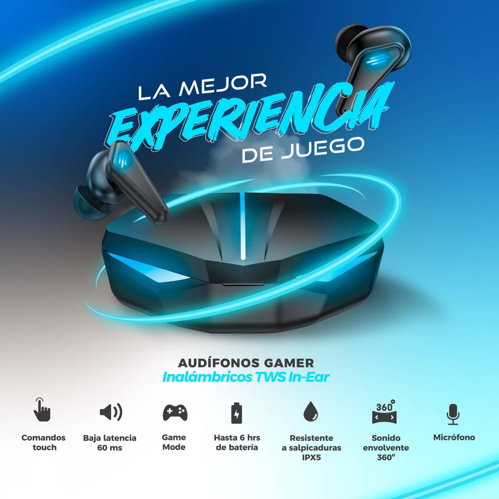 Audifonos Gamer BINDEN Dark Manta + Dedales Gamer de Regalo 