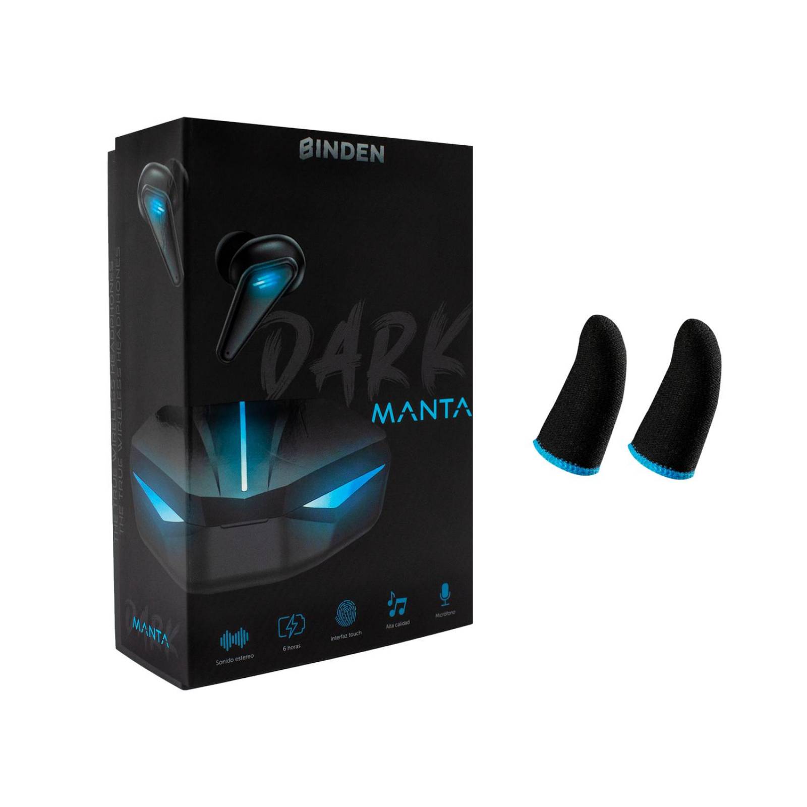 Audifonos Gamer BINDEN Dark Manta + Dedales Gamer de Regalo 