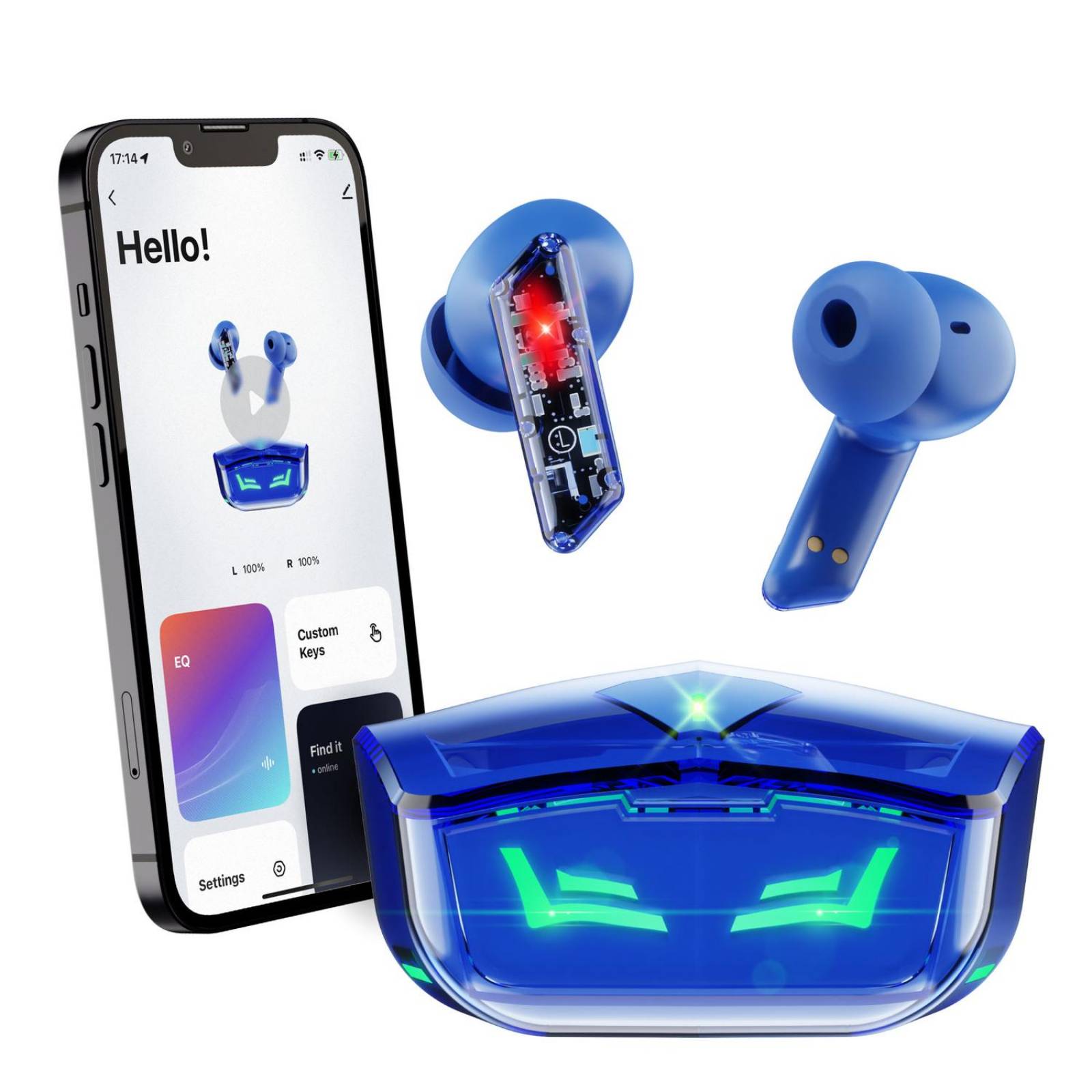 Audífonos Gamer Binden Dark Ninja con Reducción de Ruido. Azul