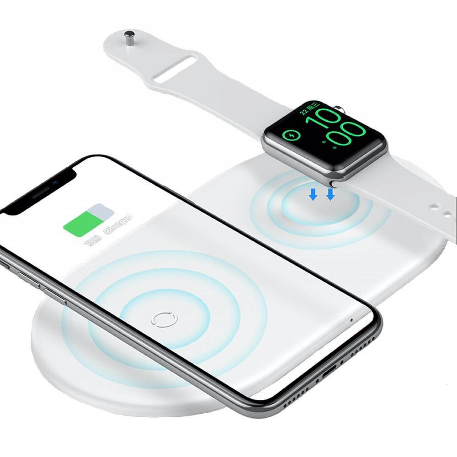 Baseus Cargador Inalámbrico Inteligente 2en1 Carga Rápida Qi Protecciones Exclusivo para iWatch 