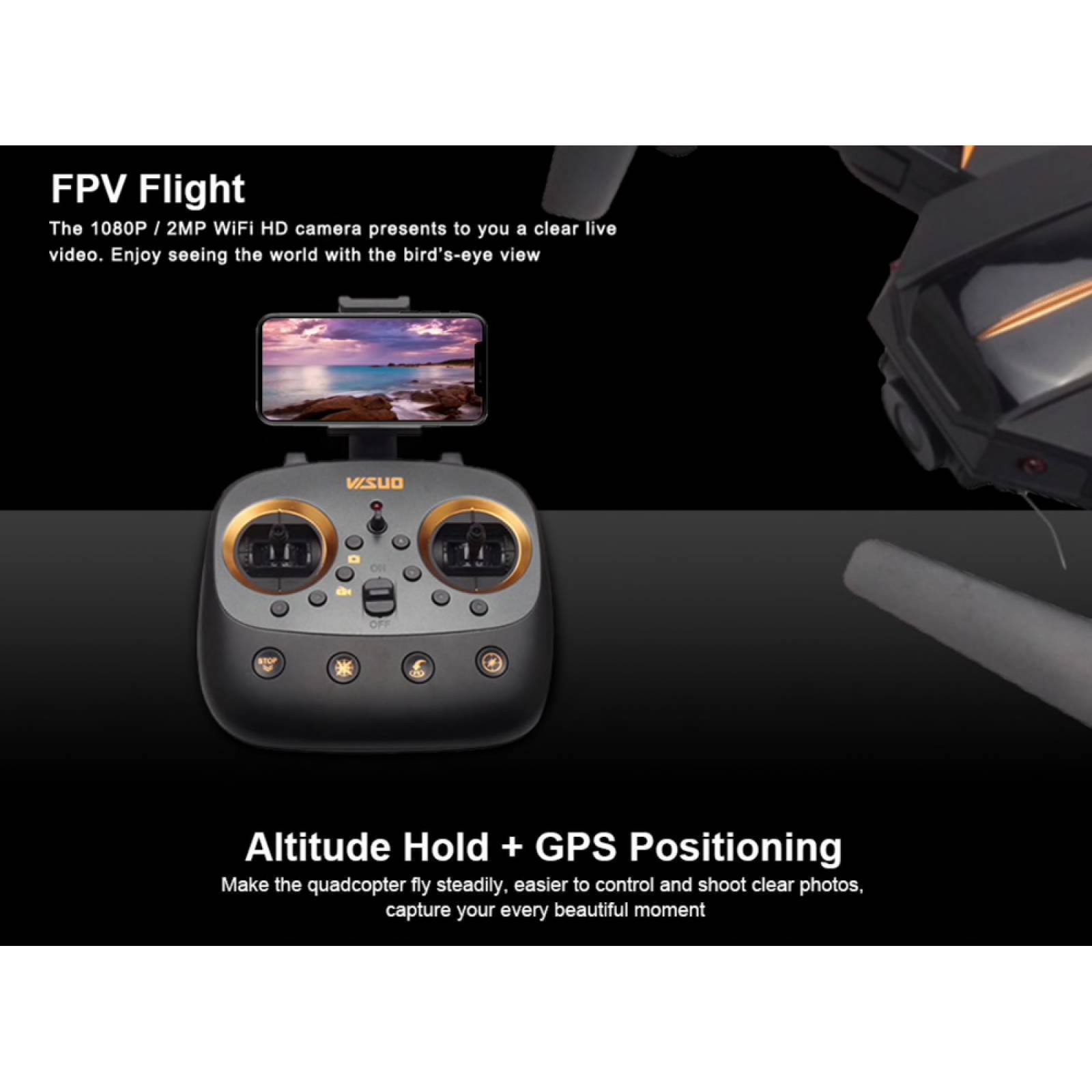 Drone XS812 Private Eyes Plegable GPS Cámara 720P HD 