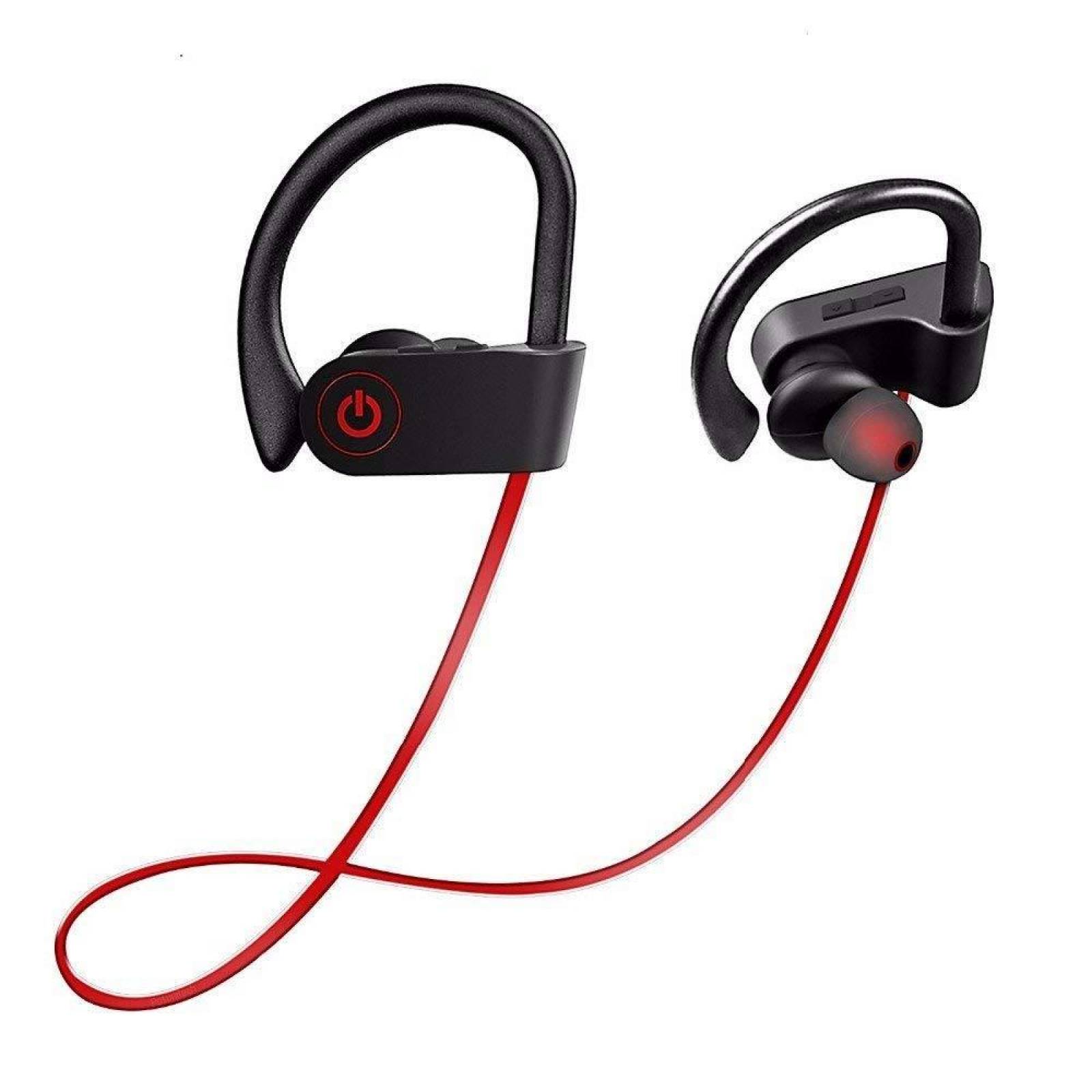 Audífonos Deportivos U8 Bluetooth A Prueba de Sudor Manos Libres Rojo