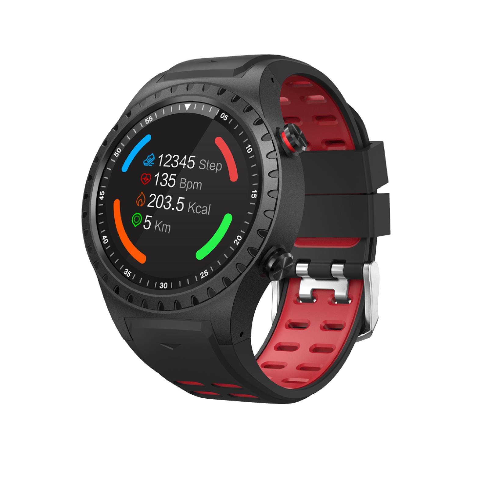 Smart Watch M1S GPS MultiSport SIM IP65 Notificaciones Brújula Android y IOS Rojo