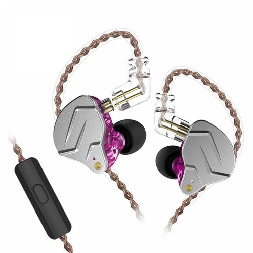 Audífonos ZSN Pro HiFi Metálicos Micrófono Dual Drivers Púrpura