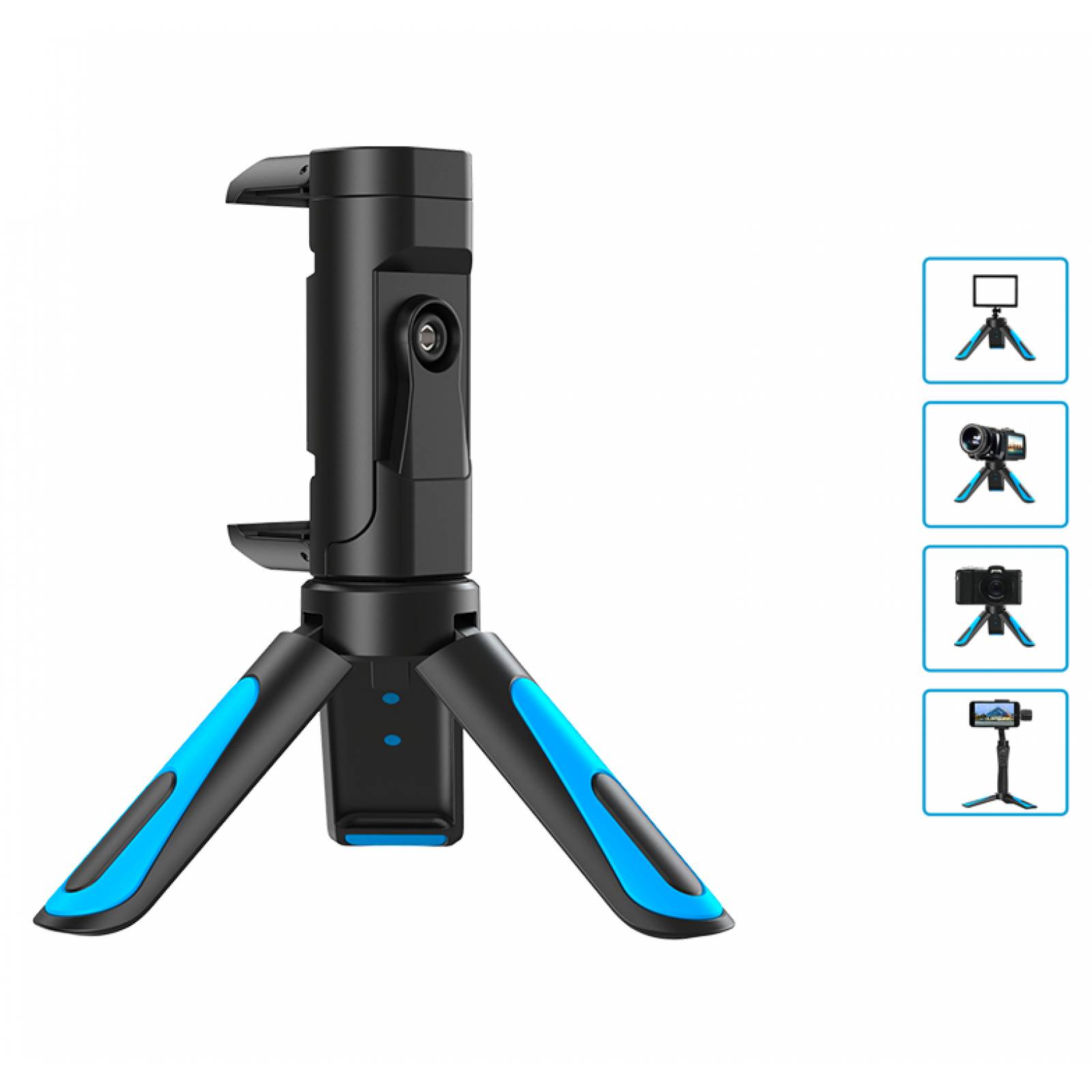 POLAM-FOTO Mini Trípode De Mesa Y Viaje | Para Smartphone Y Cámara DSLR | Tornillo 1/4 Y Soporte Móvil | Aluminio Compacto 25-40 Cm