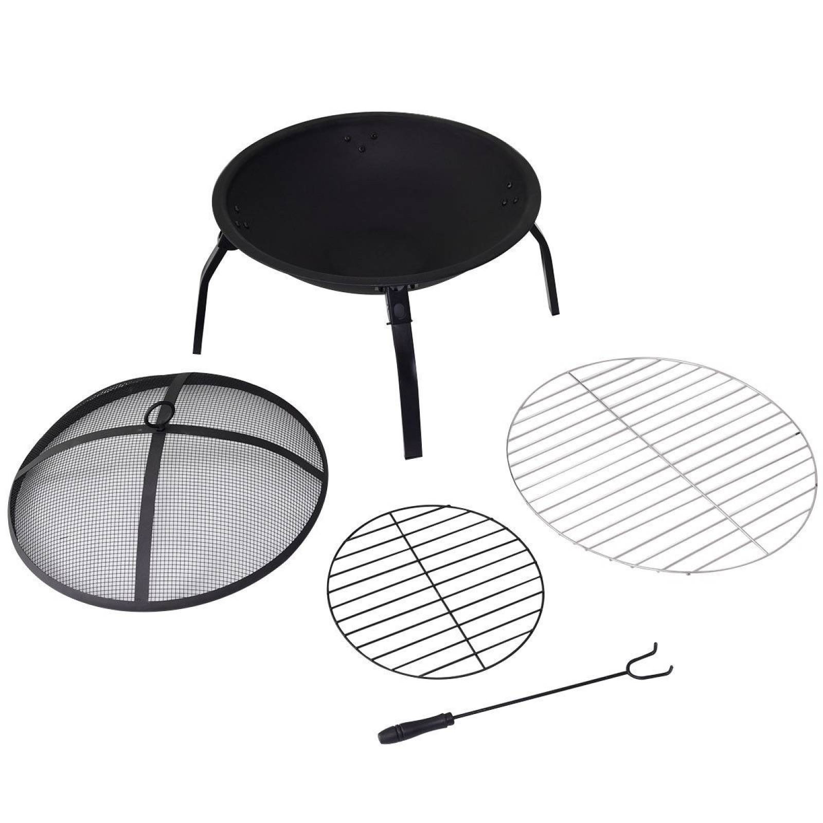 Fogata Metalica 22 Pulgadas Portátil Tazón Giantex Jardin