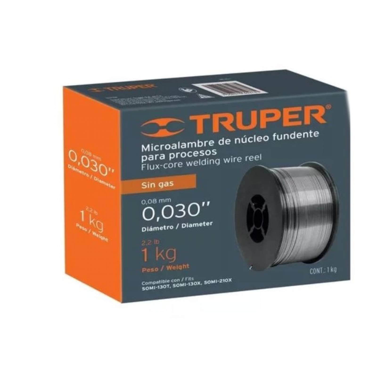 5 Carretes De Microalambre Tubular Sin Gas 1 Kg Truper 13750