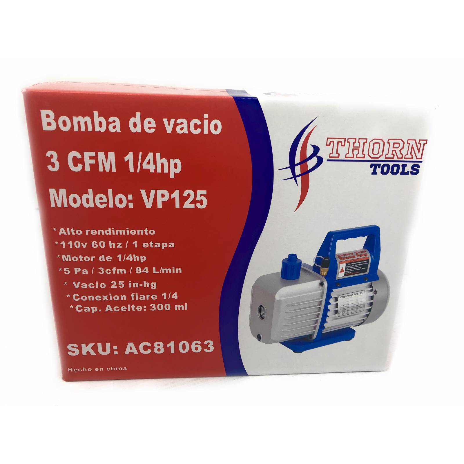 Bomba De Vacio 3cfm 1/4hp Thorn Tools 110v Ac81063 