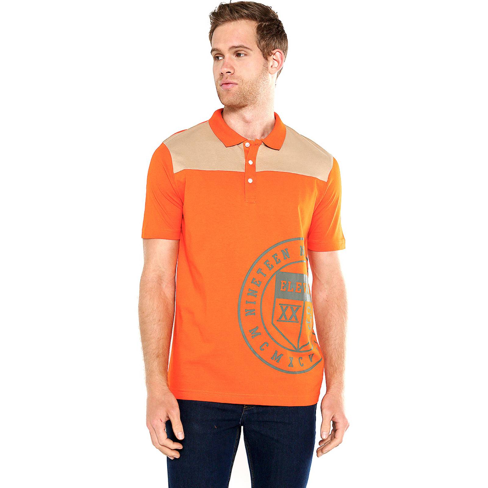 Playera Polo Naranja Con Café by Sean John