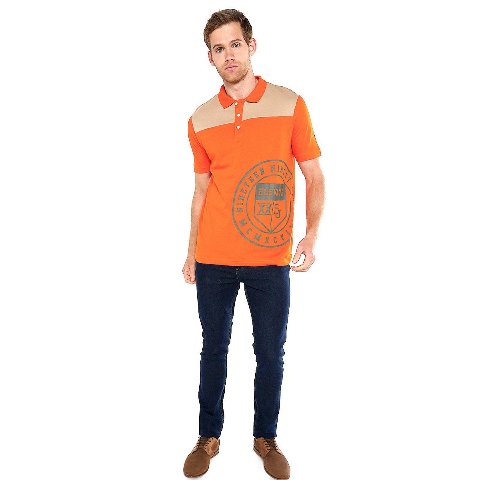 Playera Polo Naranja Con Café by Sean John