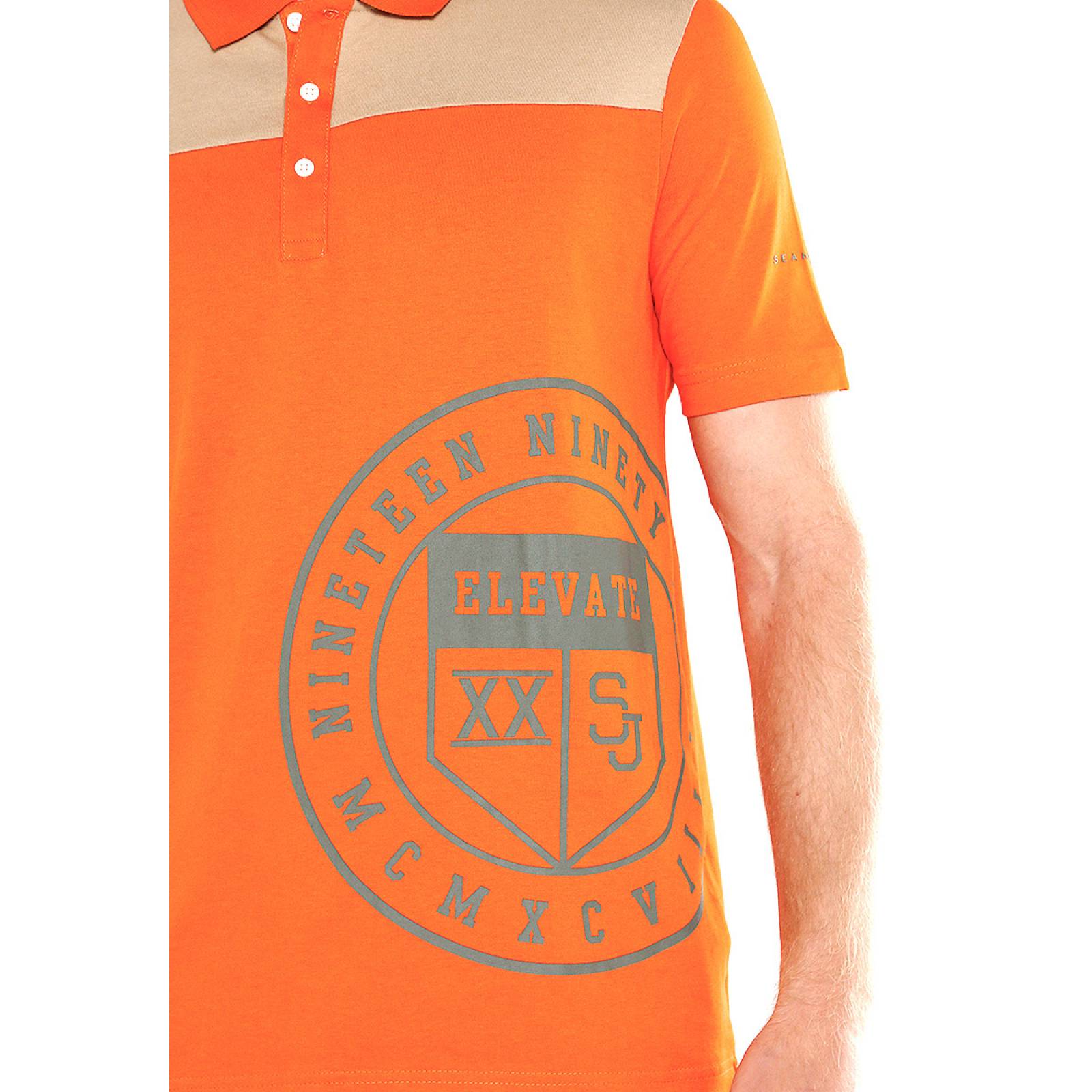 Playera Polo Naranja Con Café by Sean John