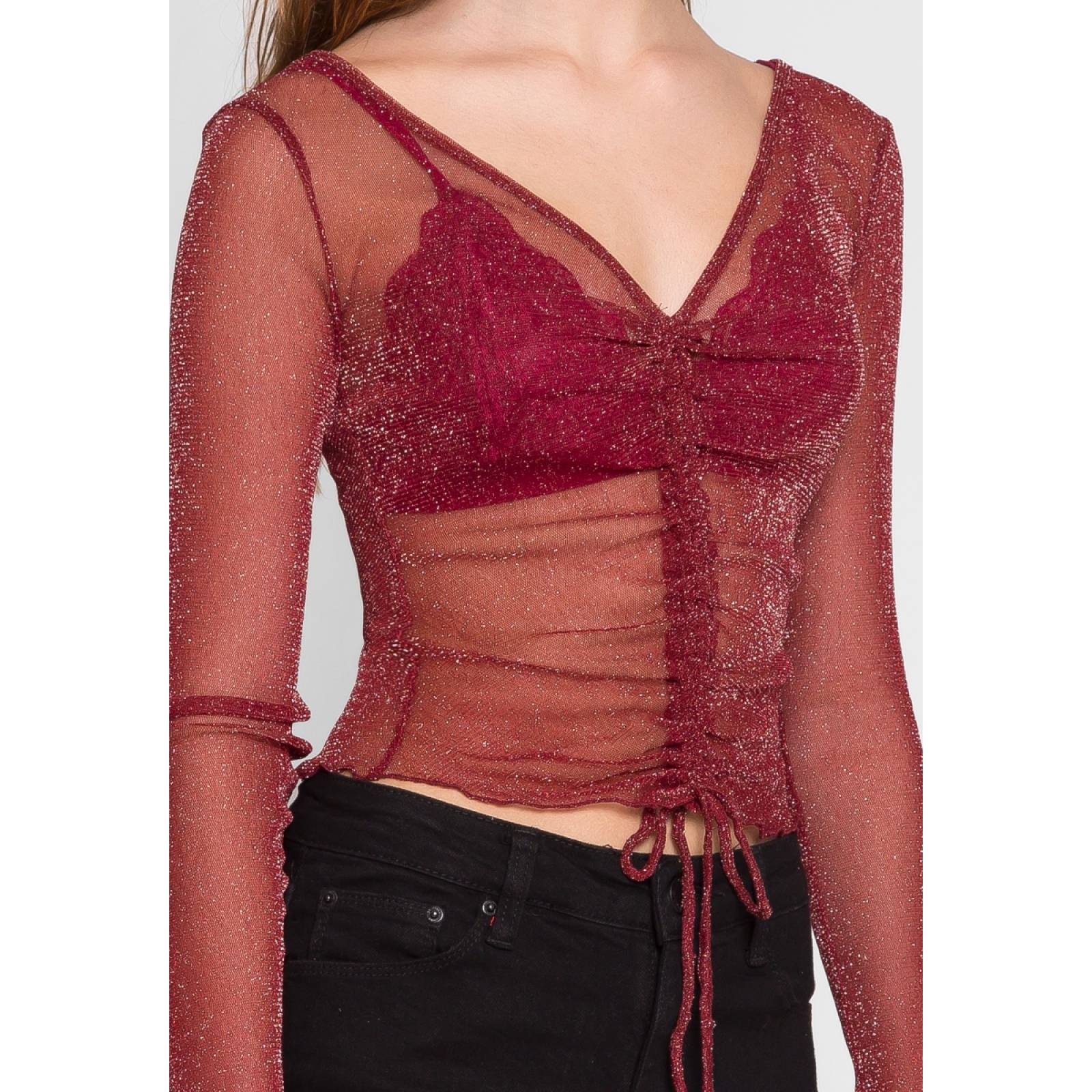 blusas color vino de moda