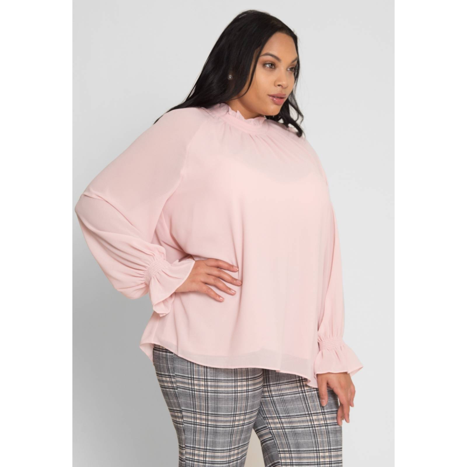 blusa plus size rosa