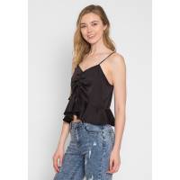 Top Estilo Peplum En Color Negro