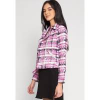 Chamarra Motera En Tweed Color Rosa