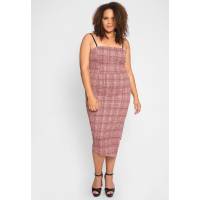 Vestido Plus Size A Cuadros Color Rojo