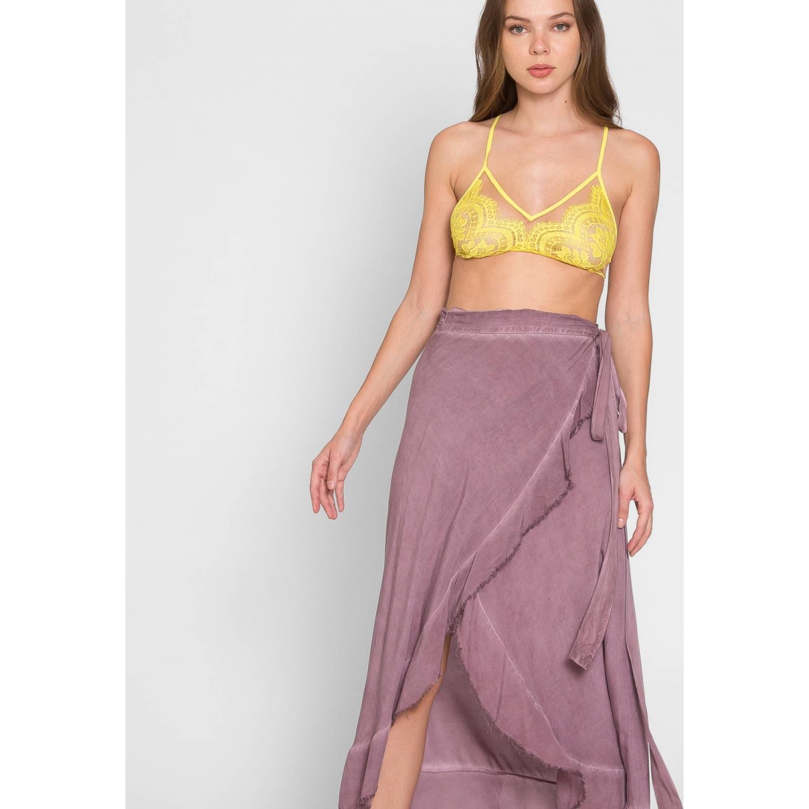 Bralette de encaje color amarillo