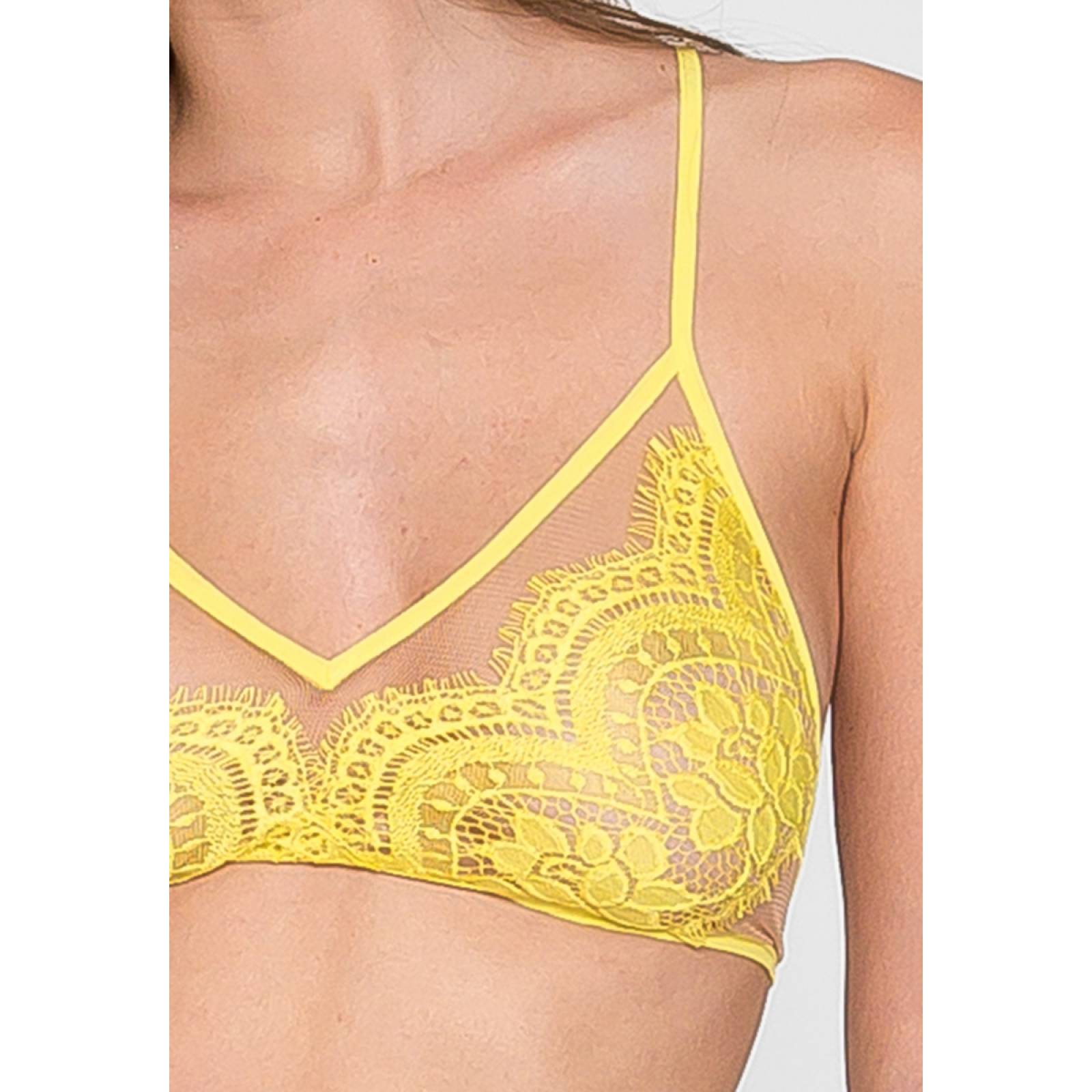 Bralette de encaje color amarillo