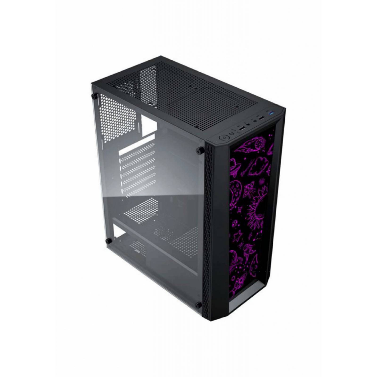 GABINETE YAGUARET CREEPY MATX RGB C/TEMPLADO NEGRO CGCREEPYYGT
