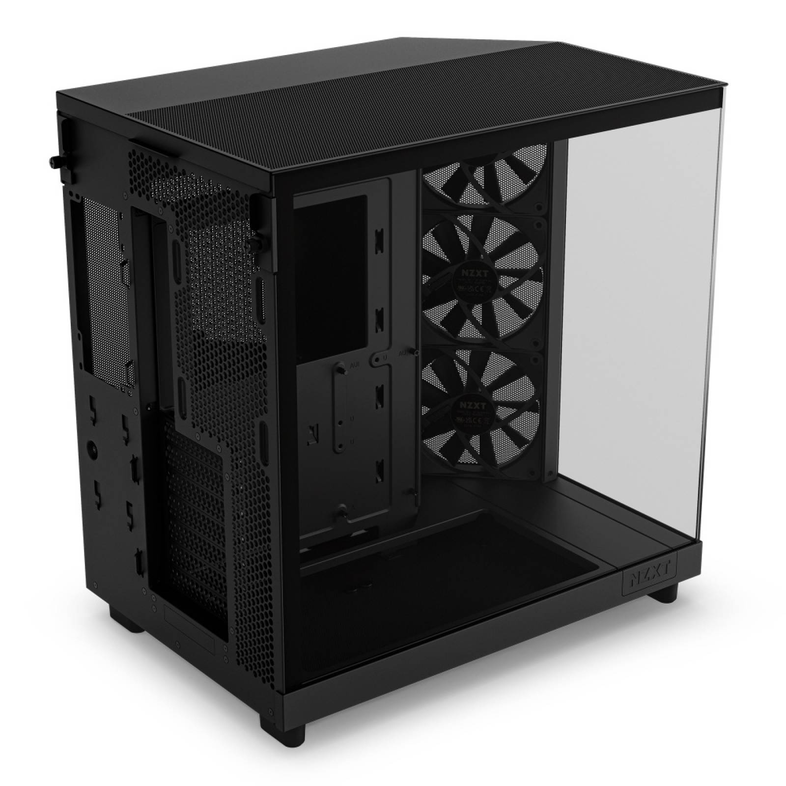 Gabinete NZXT H6 Flow con Ventana, Midi-Tower ATX Micro-ATX Mini-ITX USB 3.2 sin Fuente Negro