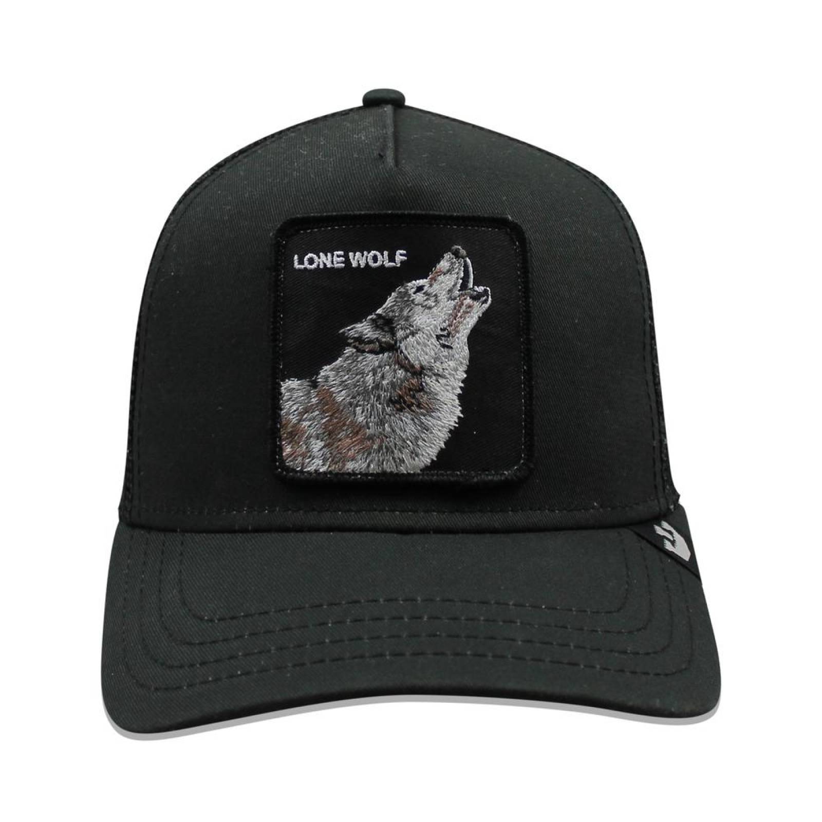 Gorra Goorin Bros Trucker Moon Lover Lobo 1010556 Negro 