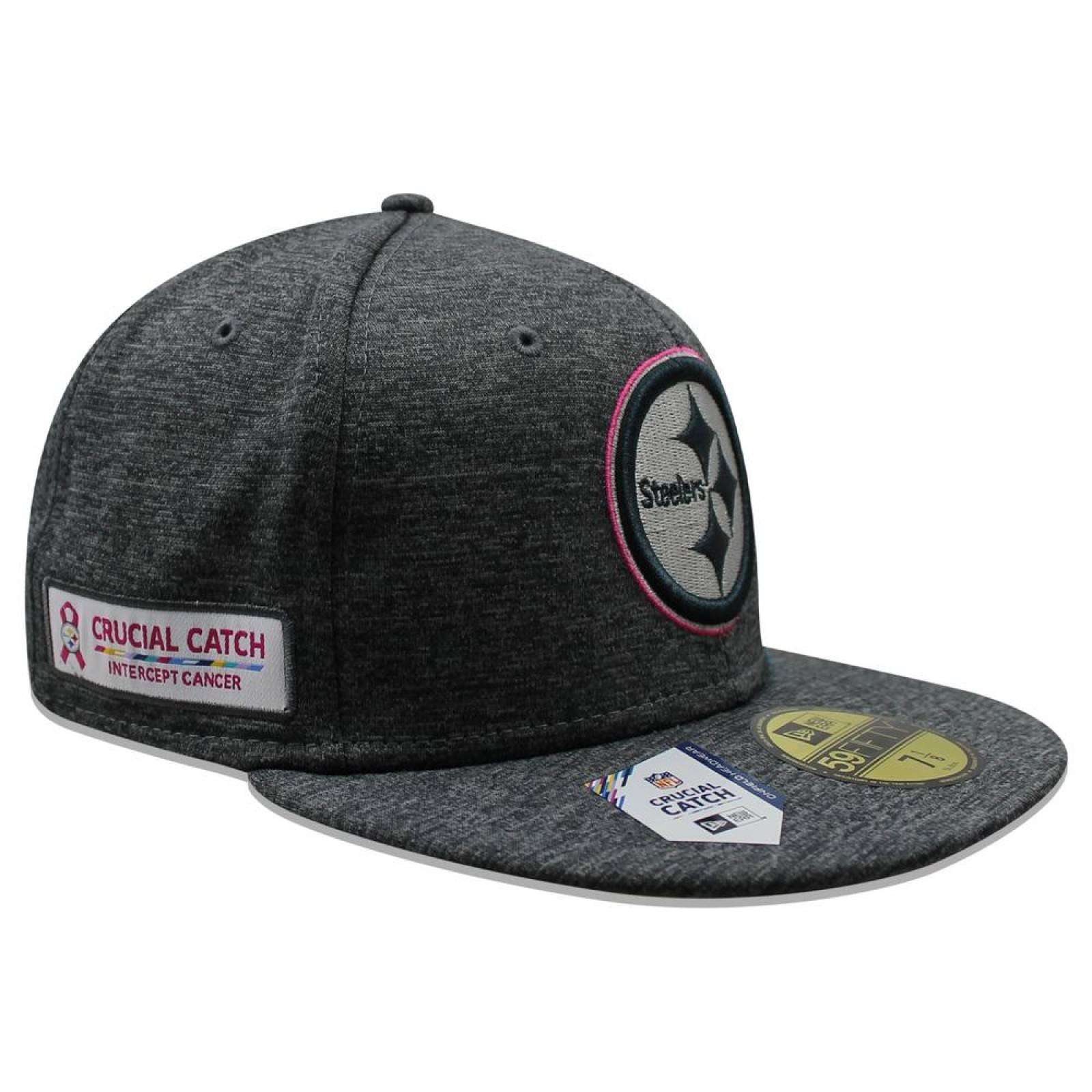 Gorra New Era 59 Fifty NFL Steelers Crucial Catch Gris 