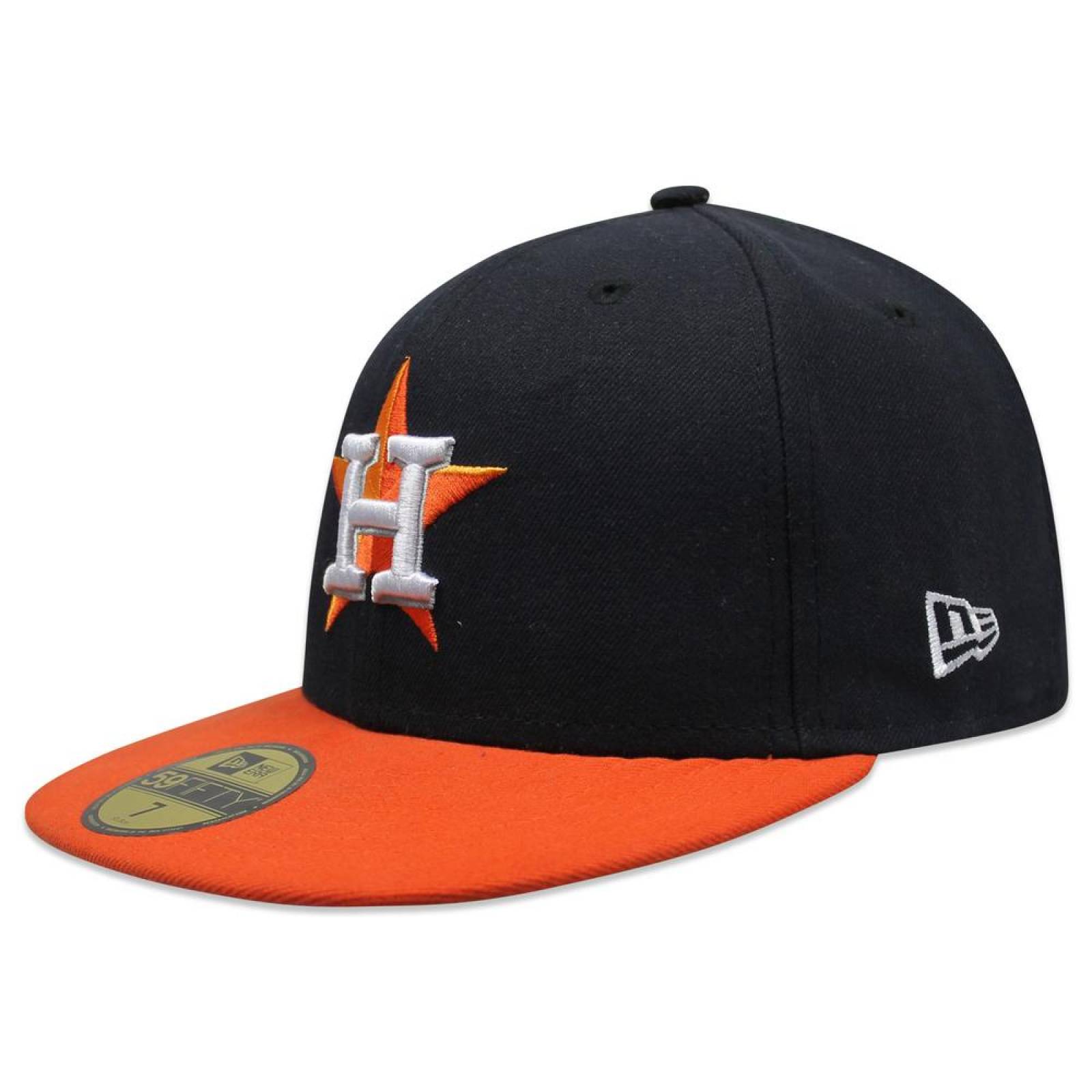 Gorra New Era 5950 MLB Astros Road Azul/Naranja 