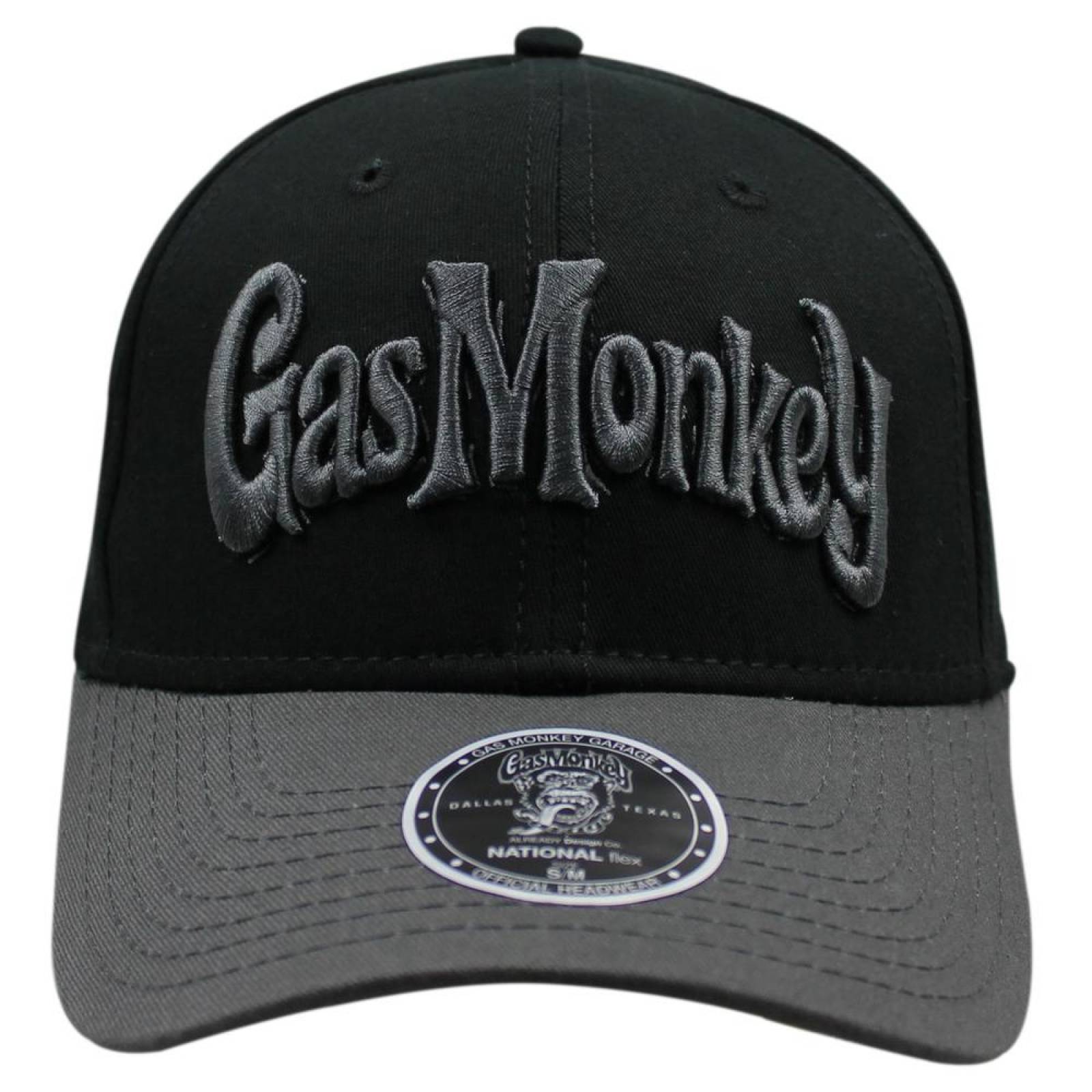 Gorra Gas Monkey Flex Logo Fifted Hat Negro-S/M 