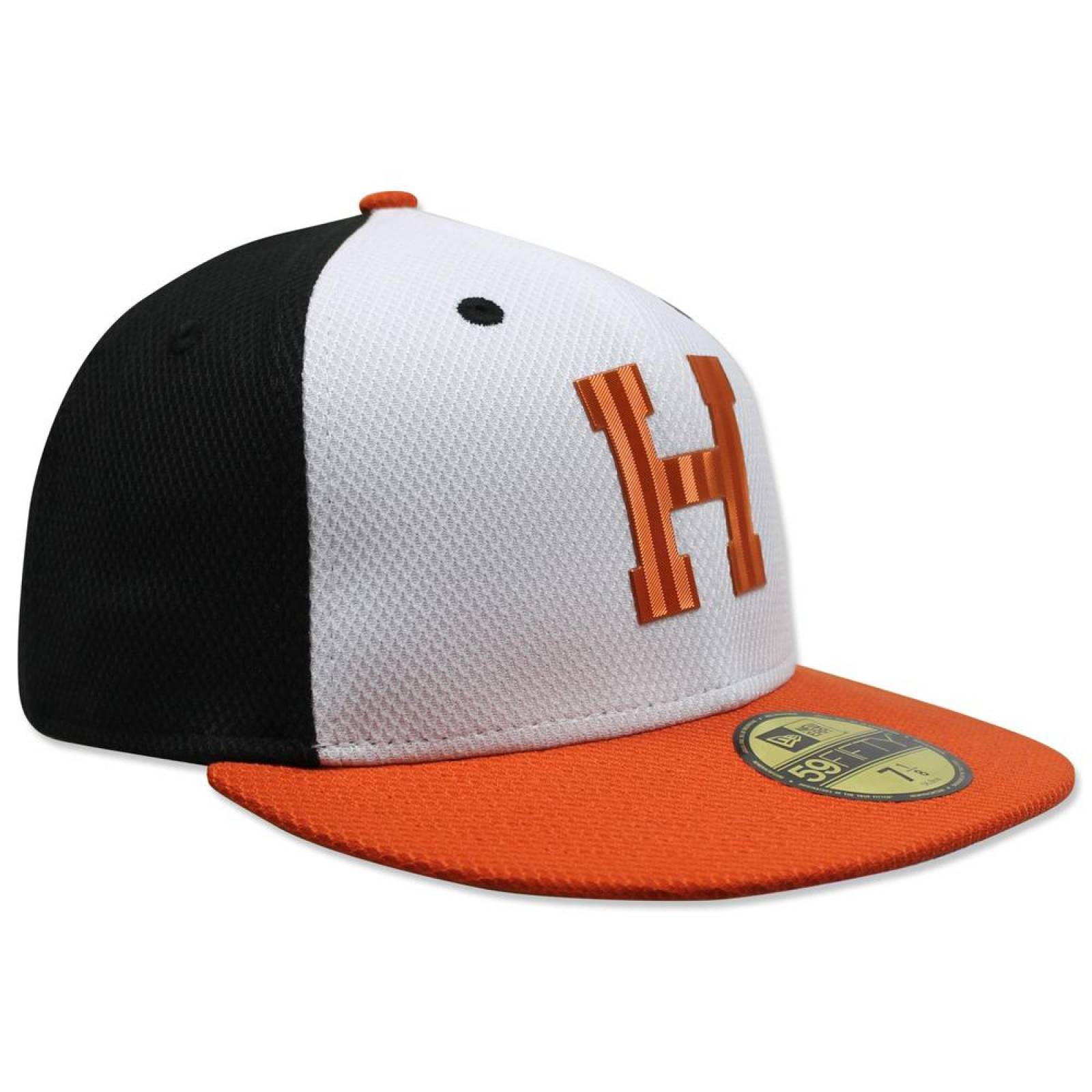 Gorra New Era 5950 LMP Naranjeros Liquid Chrome Blanco/Naranja 