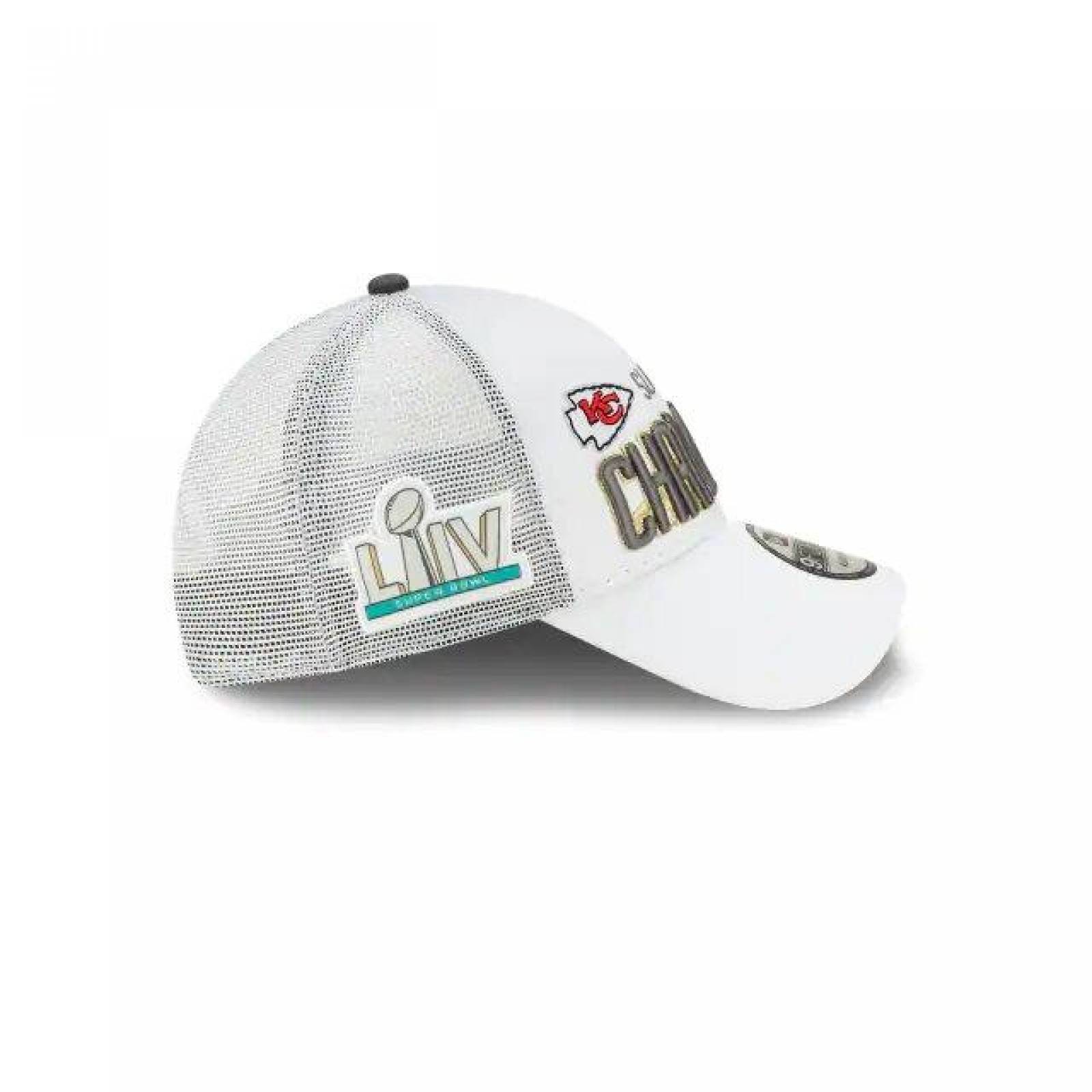 Gorra New Era 9 Forty NFL Chiefs Campeón Super Bowl LIV Blanco 