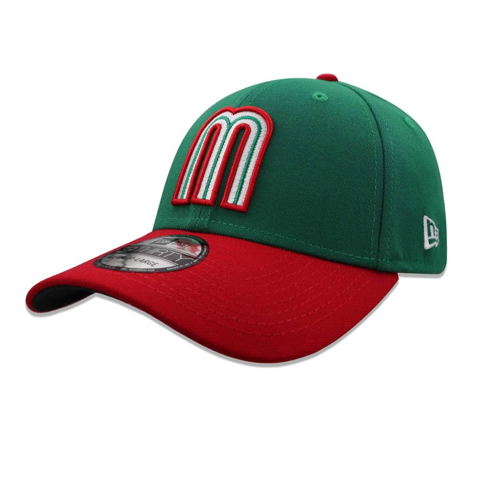 Gorra New Era 39 Thirty Mexico Letra M Rojo/Verde CH/M