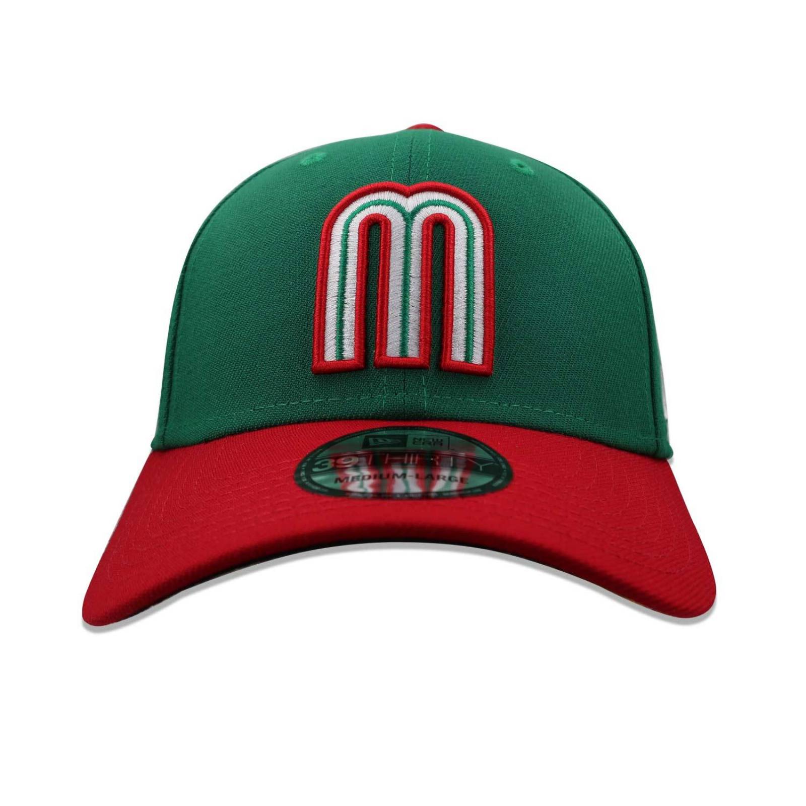 Gorra New Era 39 Thirty Mexico Letra M Rojo/Verde CH/M