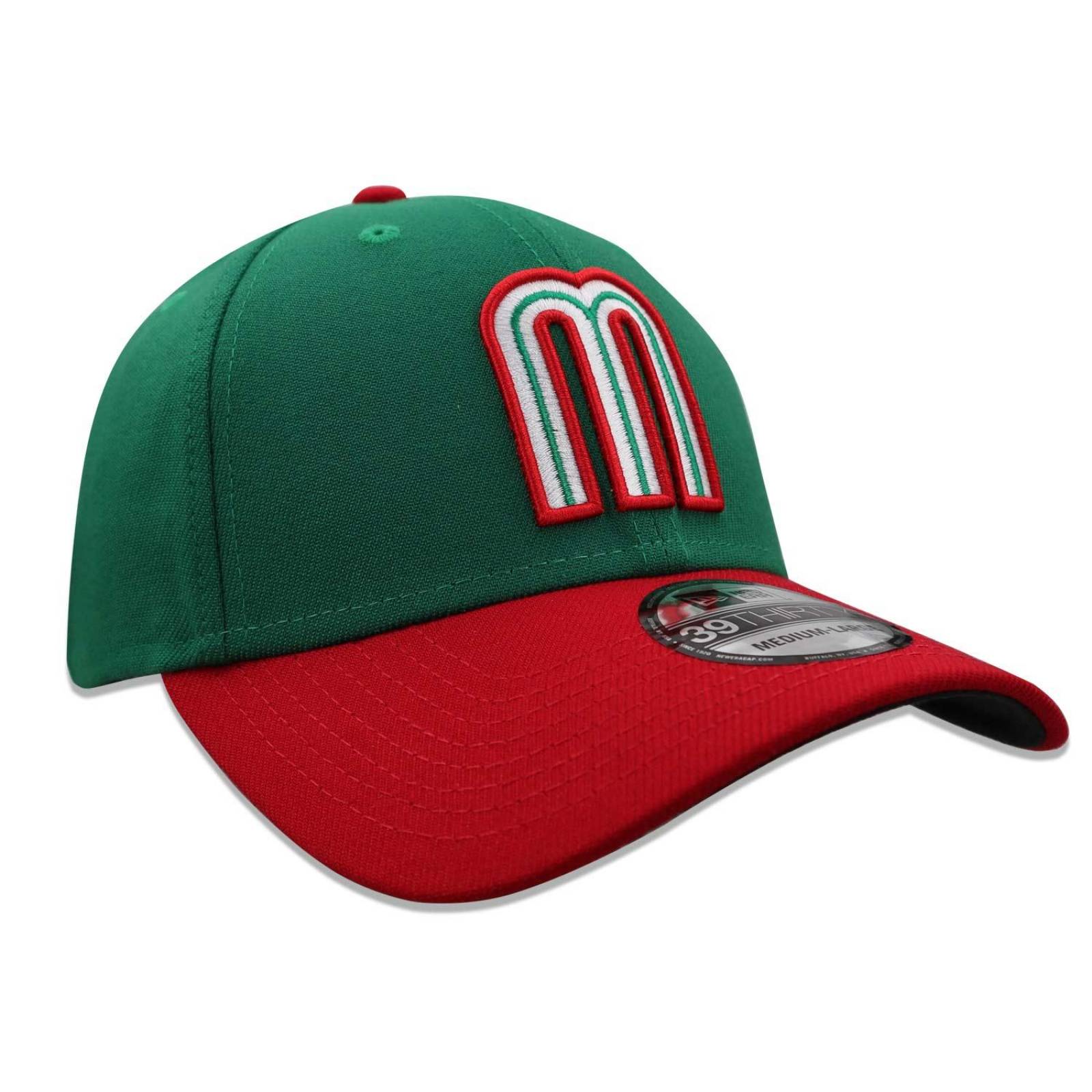 Gorra New Era 39 Thirty Mexico Letra M Rojo/Verde CH/M
