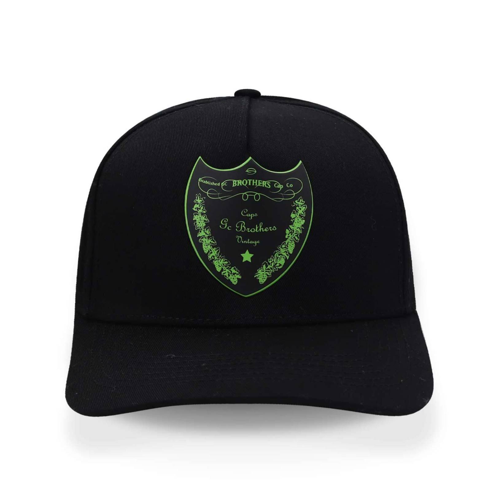 Gorra Gc Brothers Dom Perignon 5 Panel Snapback Curva Negro Unitalla 