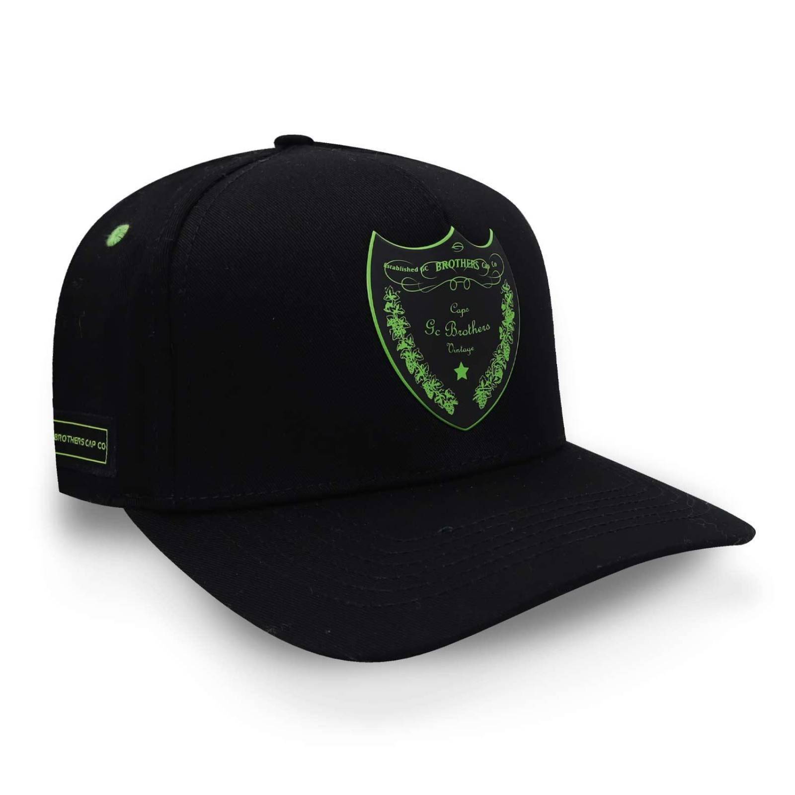 Gorra Gc Brothers Dom Perignon 5 Panel Snapback Curva Negro Unitalla 