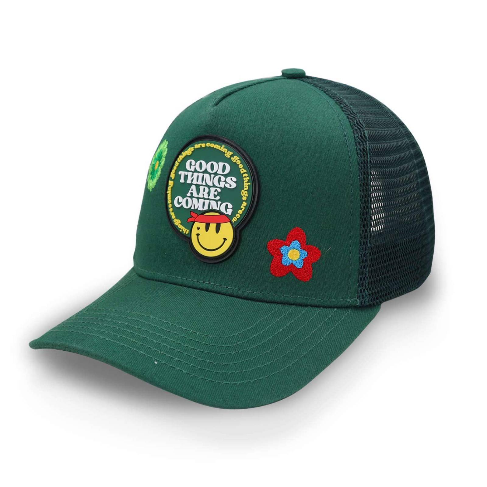 Gorra Problematic Chiquete Good Things Trucker Verde Unitalla 