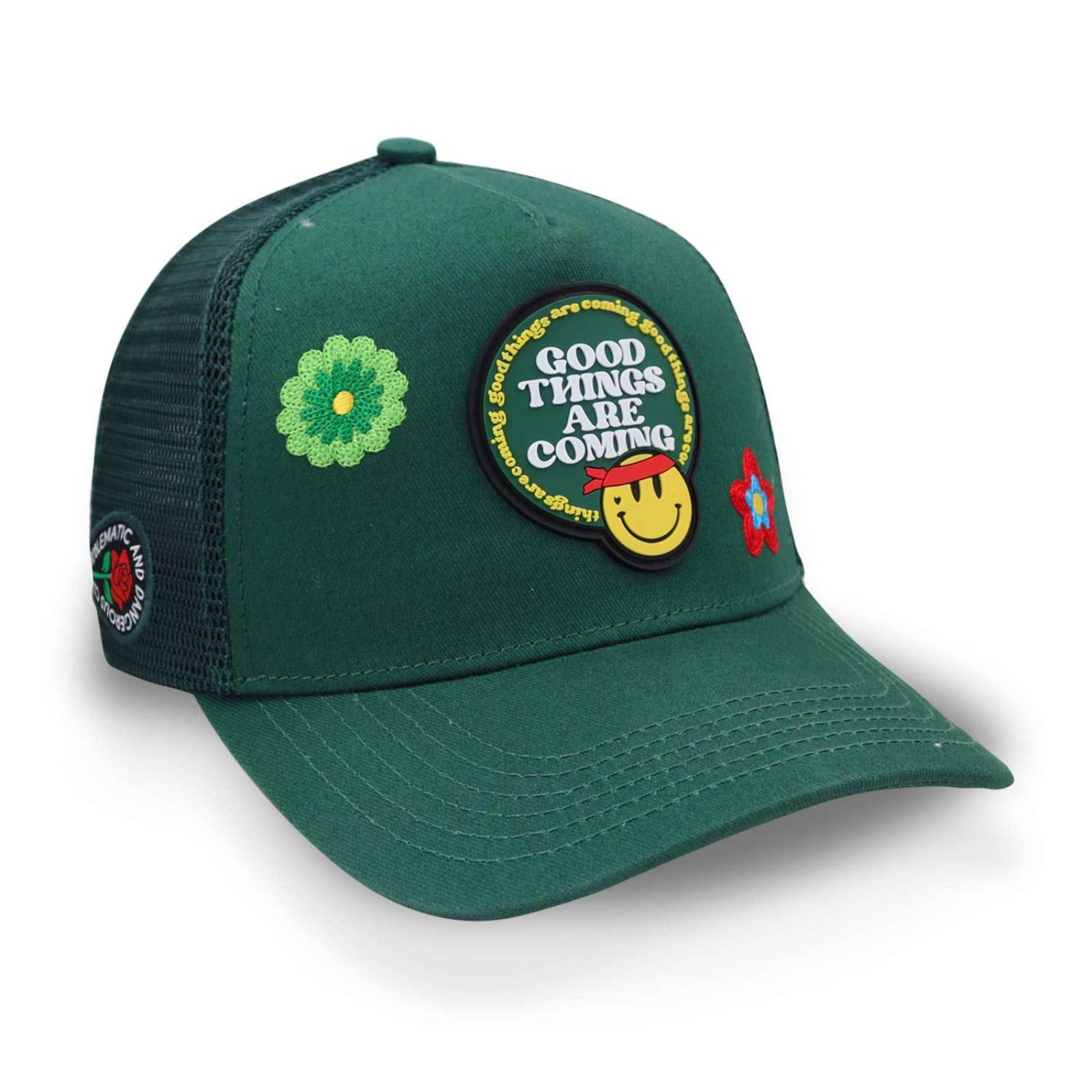 Gorra Problematic Chiquete Good Things Trucker Verde Unitalla 