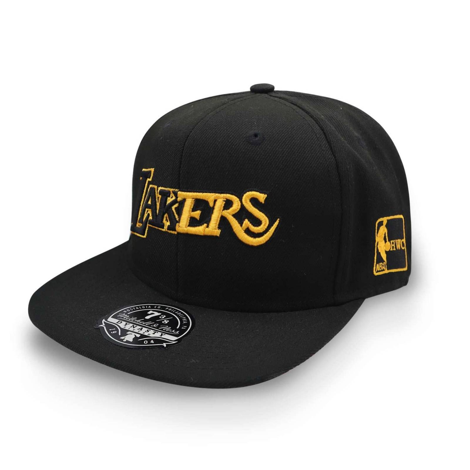 Gorra Mitchell Ness NBA Lifestyle Fitted Lakers Negro Cerrada 3/8