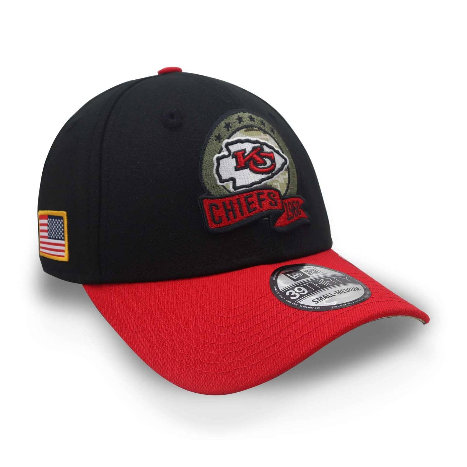 Gorra New Era 39 Thirty NFL Salute To Service 22 Chiefs Negro Cerrada CH/M