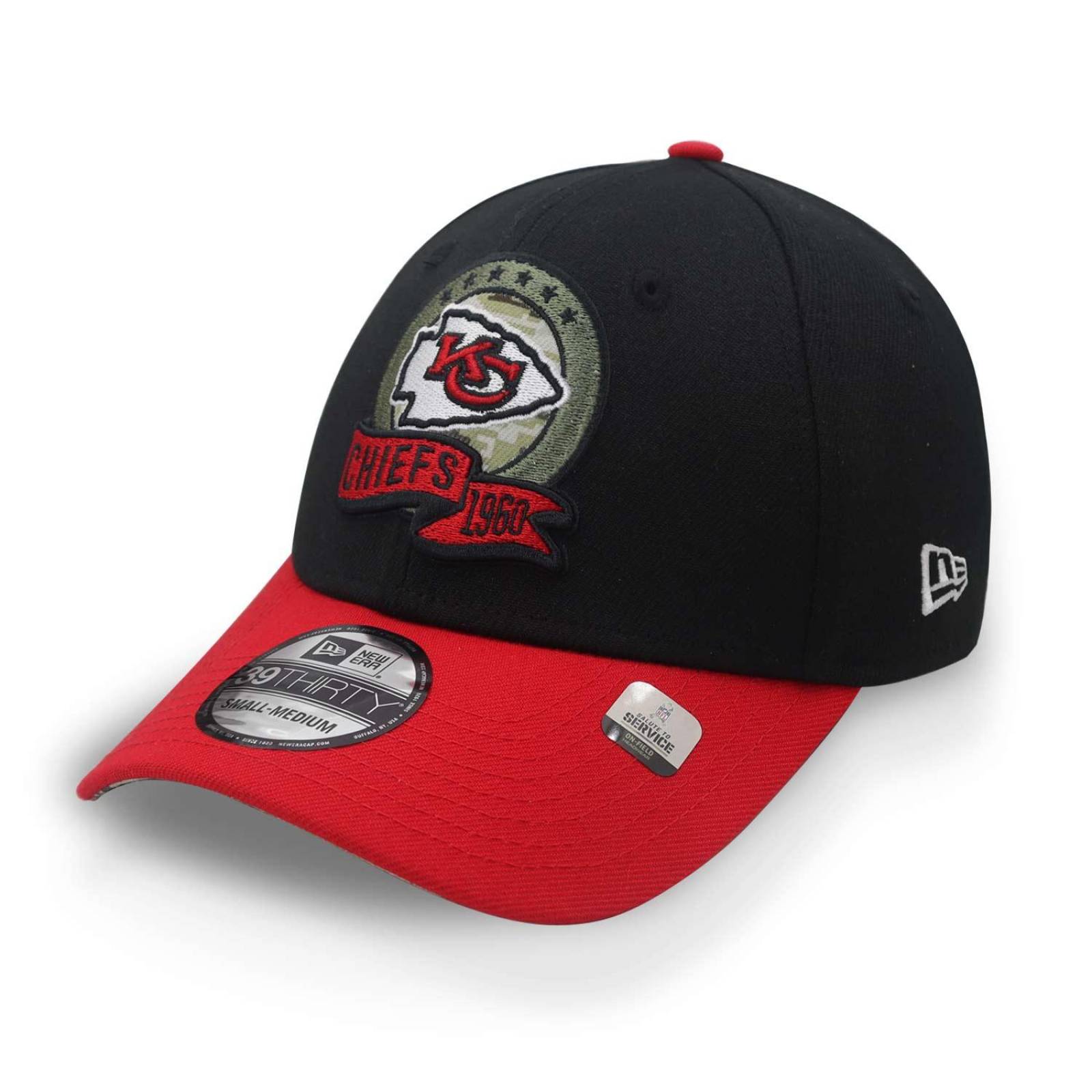 Gorra New Era 39 Thirty NFL Salute To Service 22 Chiefs Negro Cerrada M/G